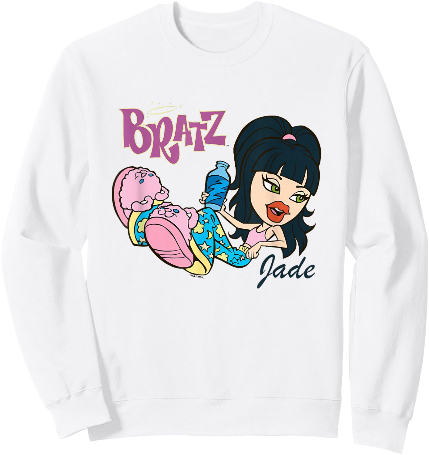 Bratz BFFs Sleepover Jade Chilling In Her Pajamas Sweatshirt - Sweatshirt | White