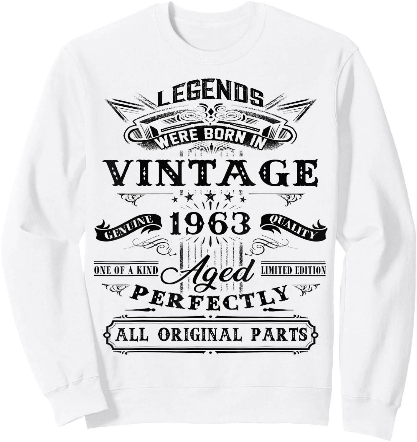 62nd Birthday Gift Legends Born 1963 62 Yrs Old Vintage Sweatshirt - Sweatshirt | White