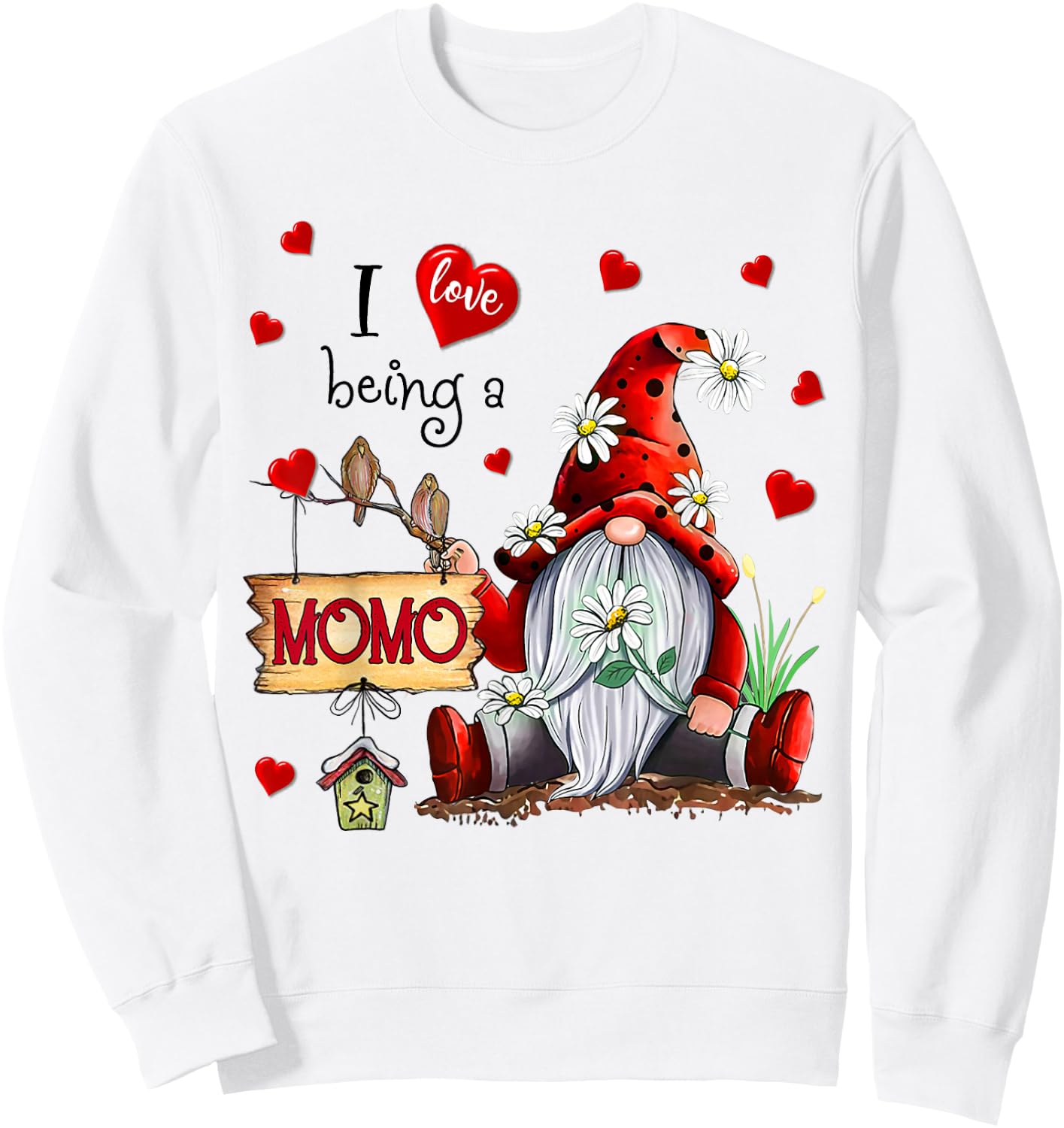 Grandma Gift - I love being a Momo Cute Hearts Sweatshirt - Sweatshirt | White
