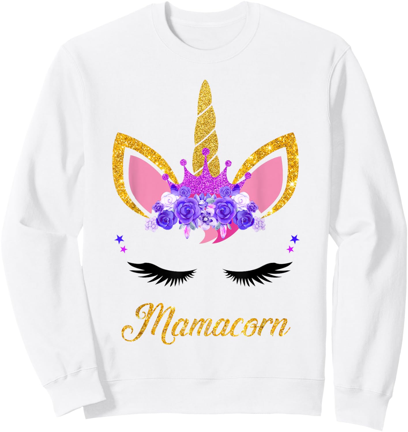 Mamacorn Cute Unicorn Mom Mother of the Unicorn Girl Mommy Sweatshirt - Sweatshirt | White