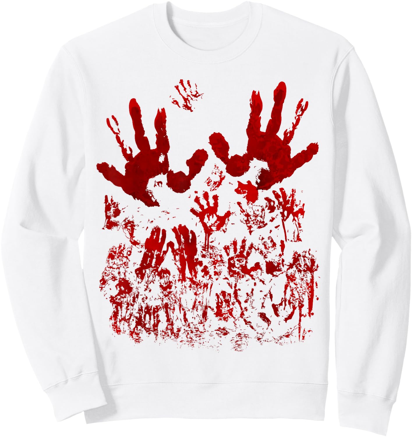 Blood Splatter Shirt Bloody Shirt Handprint Horror Zombie Sweatshirt - Sweatshirt | White