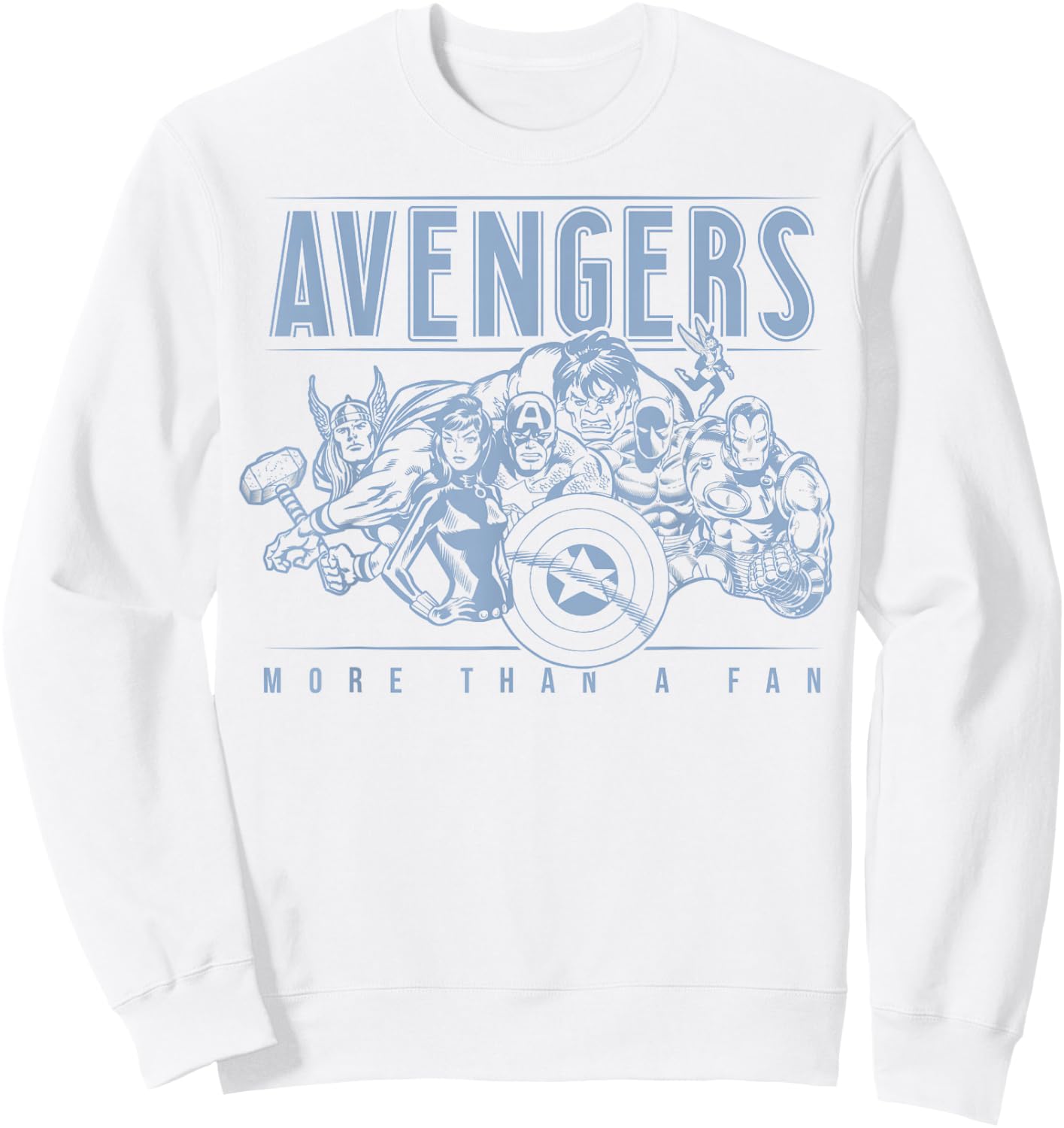 Marvel Avengers More Than A Fan Vintage Outline Small Sweatshirt - Sweatshirt | White