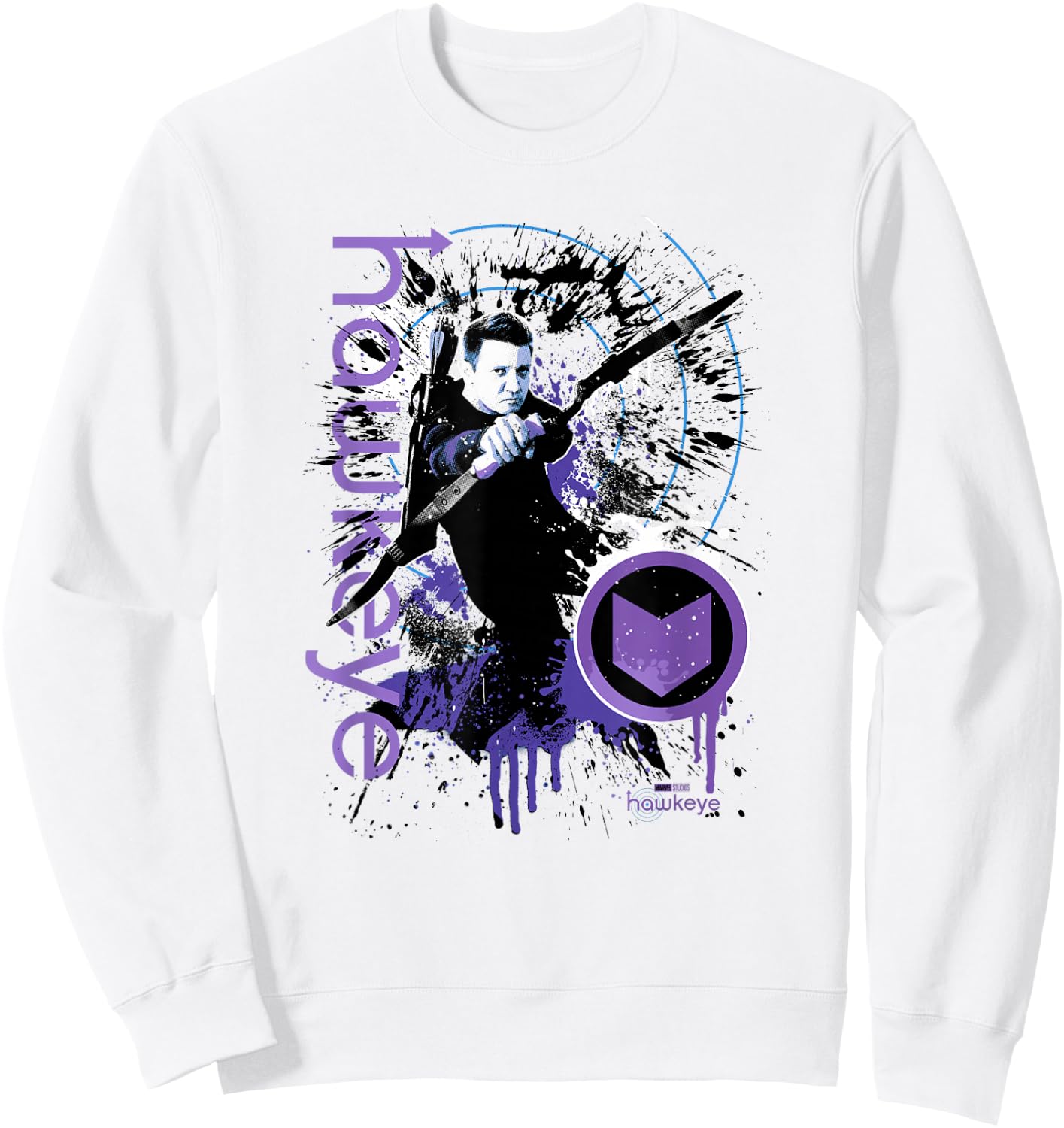 Marvel Hawkeye Disney Plus Target Paint Splatter Sweatshirt - Sweatshirt | White