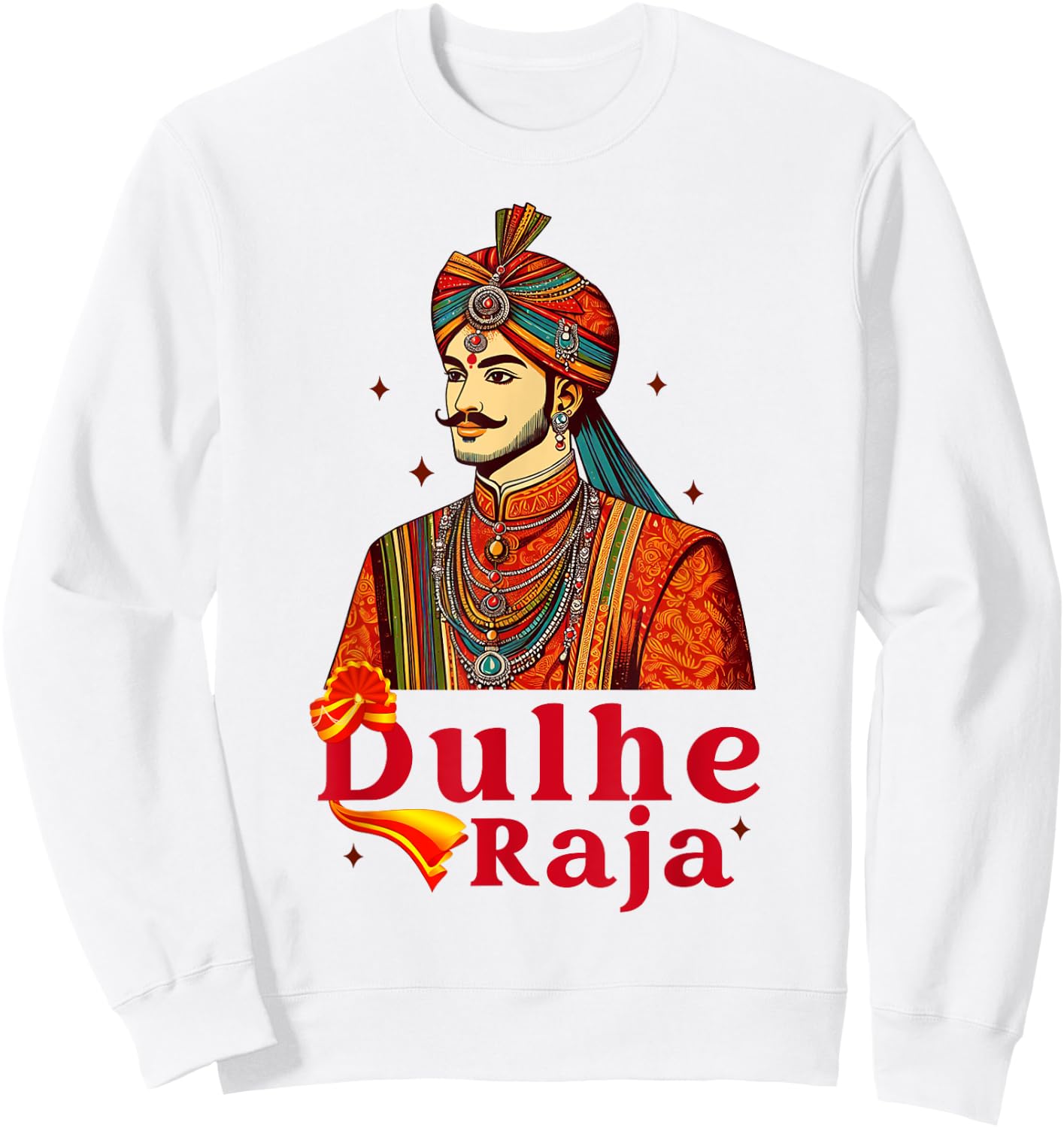 Indian Groom Indian Wedding Party Desi Newlywed Dulhe Raja Sweatshirt - Sweatshirt | White