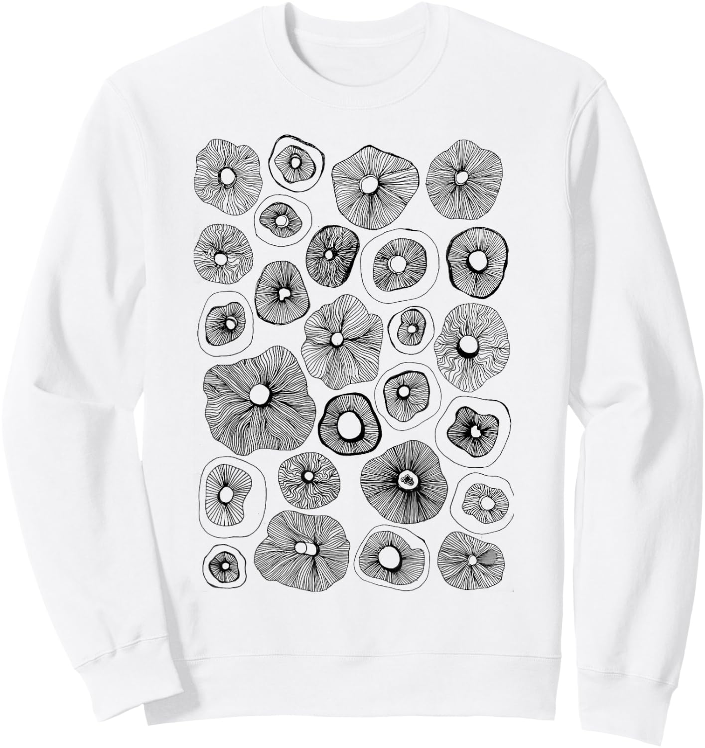 Morel Mushroom Spore Print Sweatshirt - Sweatshirt | White
