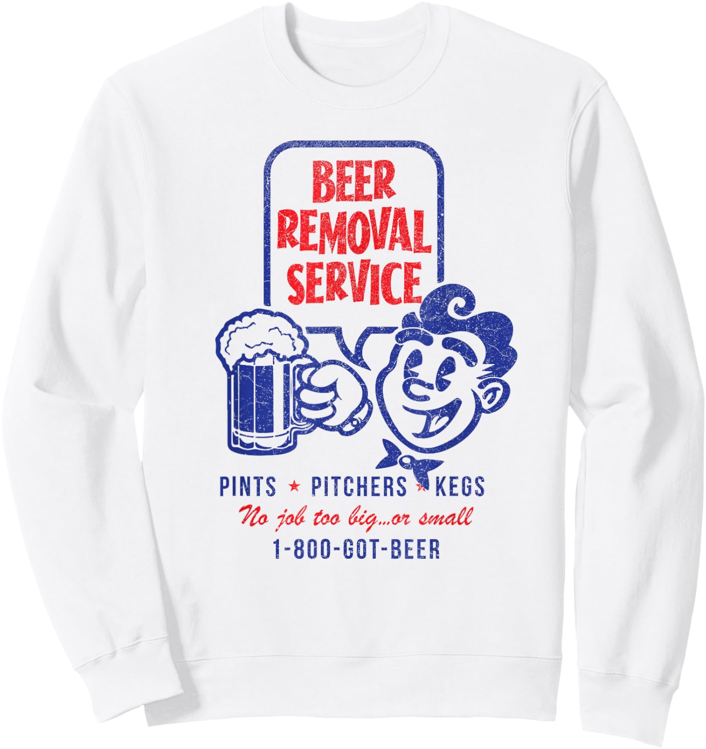 Beer Removal Service - Retro Vintage Funny Beer Drinker Sweatshirt - Sweatshirt | White