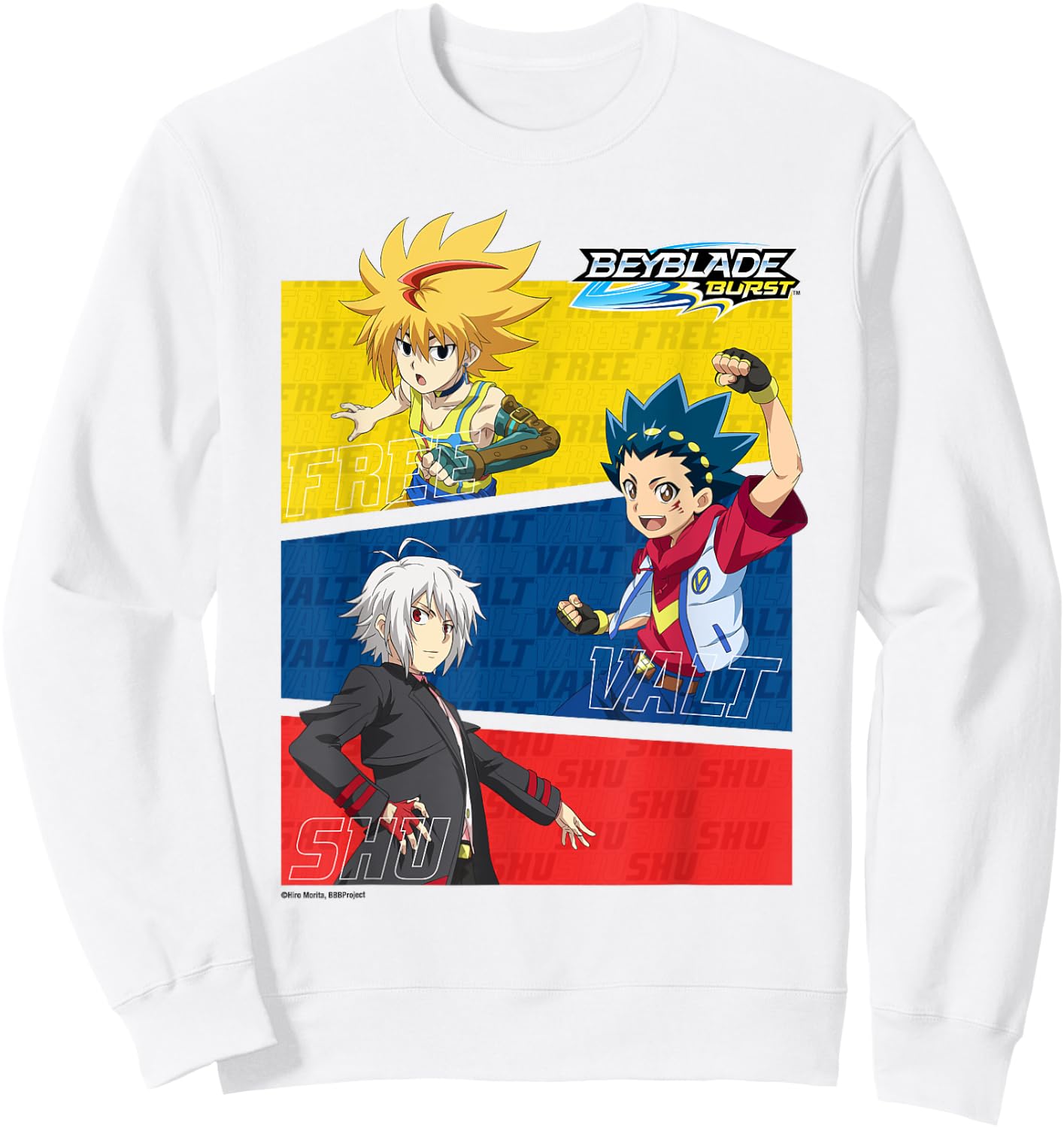 Beyblade Burst Quaddrive Valt Shu Free Sweatshirt - Sweatshirt | White