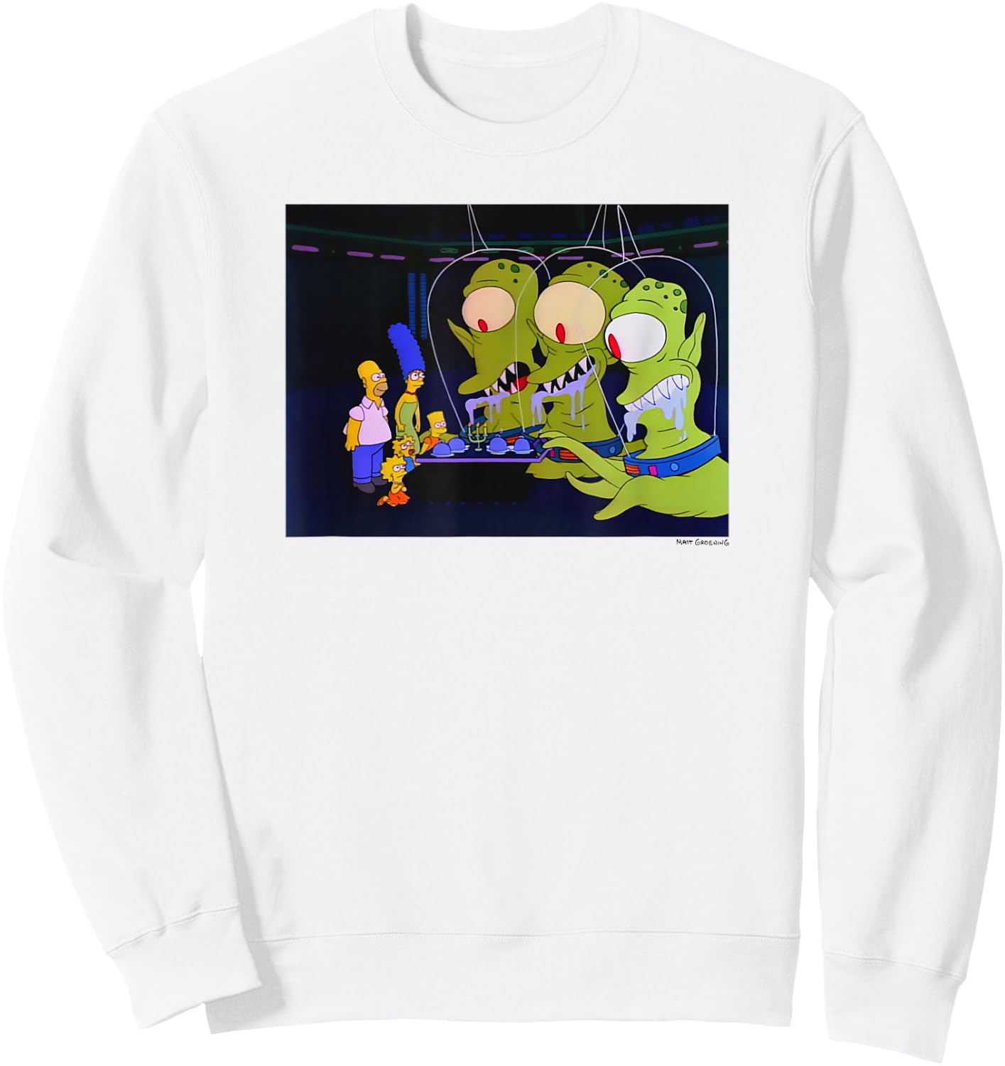 The Simpsons Treehouse Of Horror Alien Halloween Sweatshirt - Sweatshirt | White