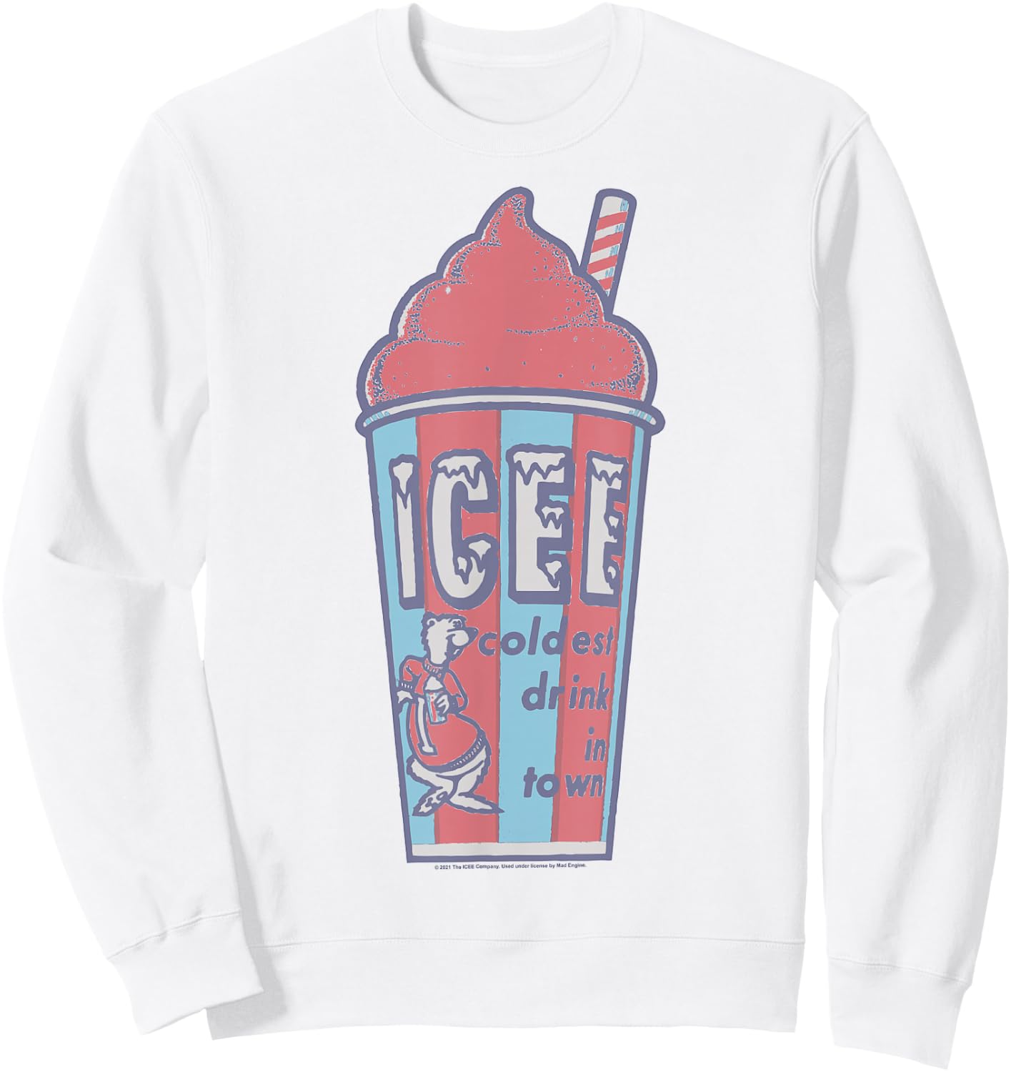 ICEE Bear Classic Coldest Drink In Town Logo V-2 Sweatshirt - Sweatshirt | White