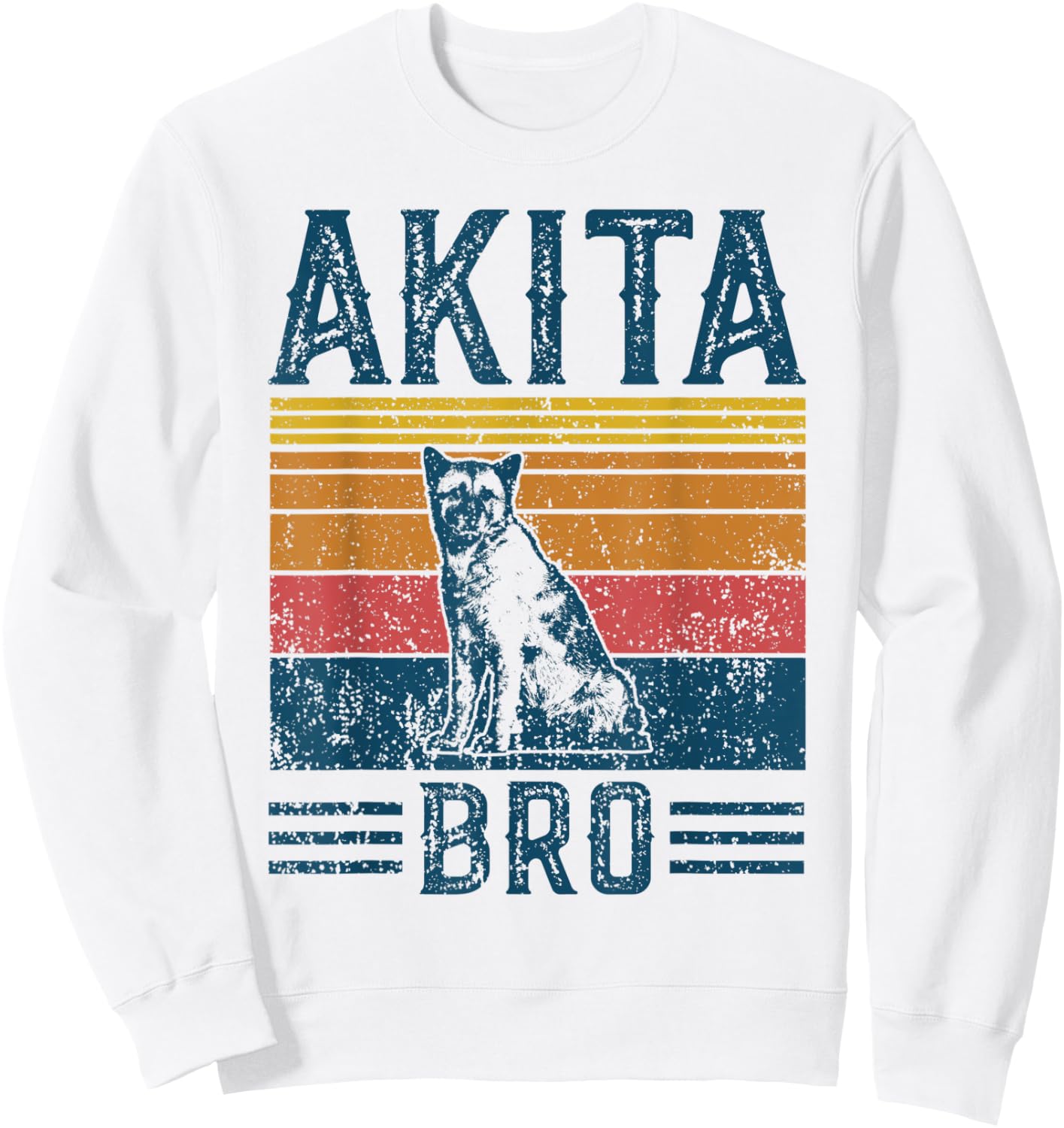 Dog Akita Bro - Vintage Akita Bro Women Kids Sweatshirt - Sweatshirt | White