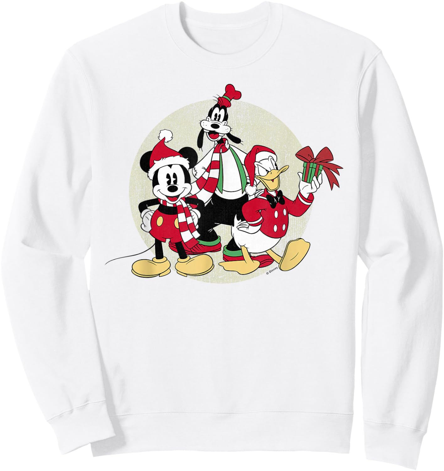 Disney - Mickey Mouse Donald Duck Goofy Christmas Group Sweatshirt - Sweatshirt | White