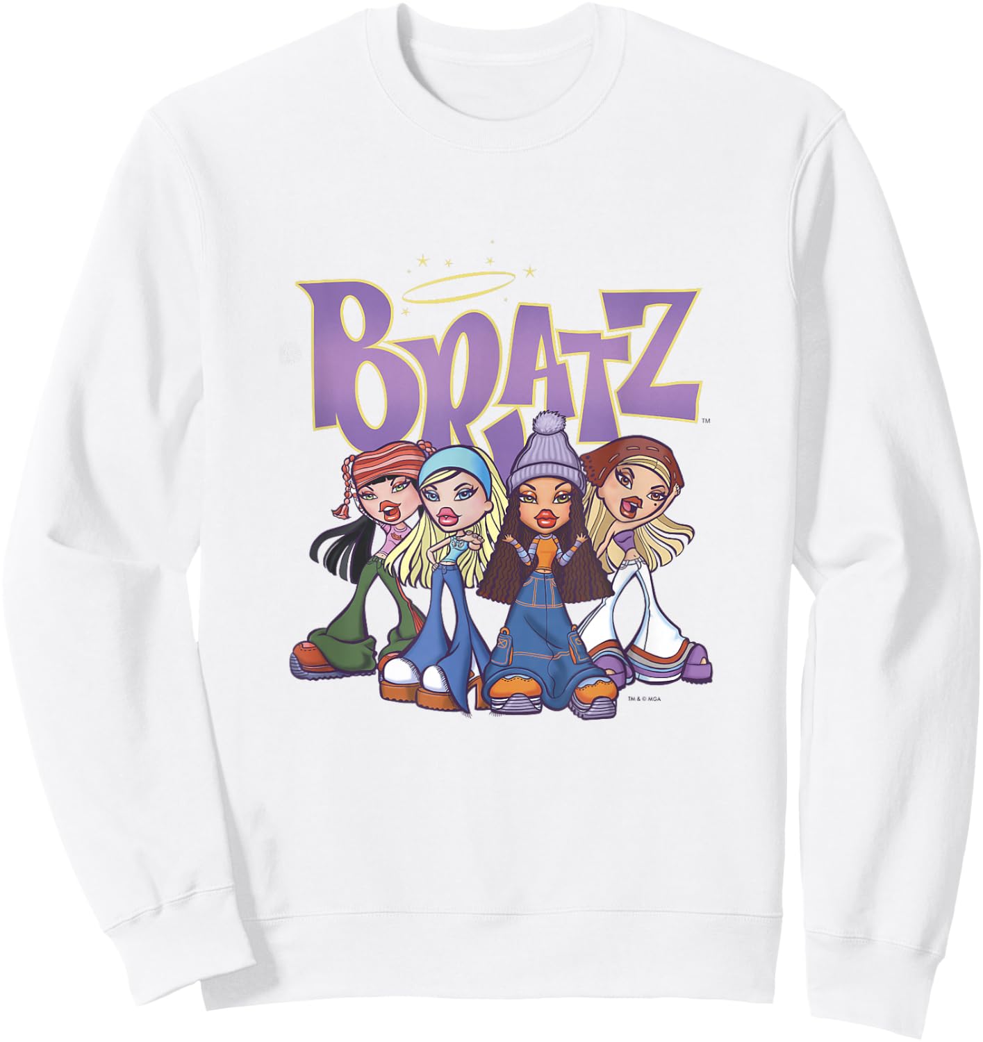 Bratz Classic Crew BFFs Vintage Group Shot Sweatshirt - Sweatshirt | White