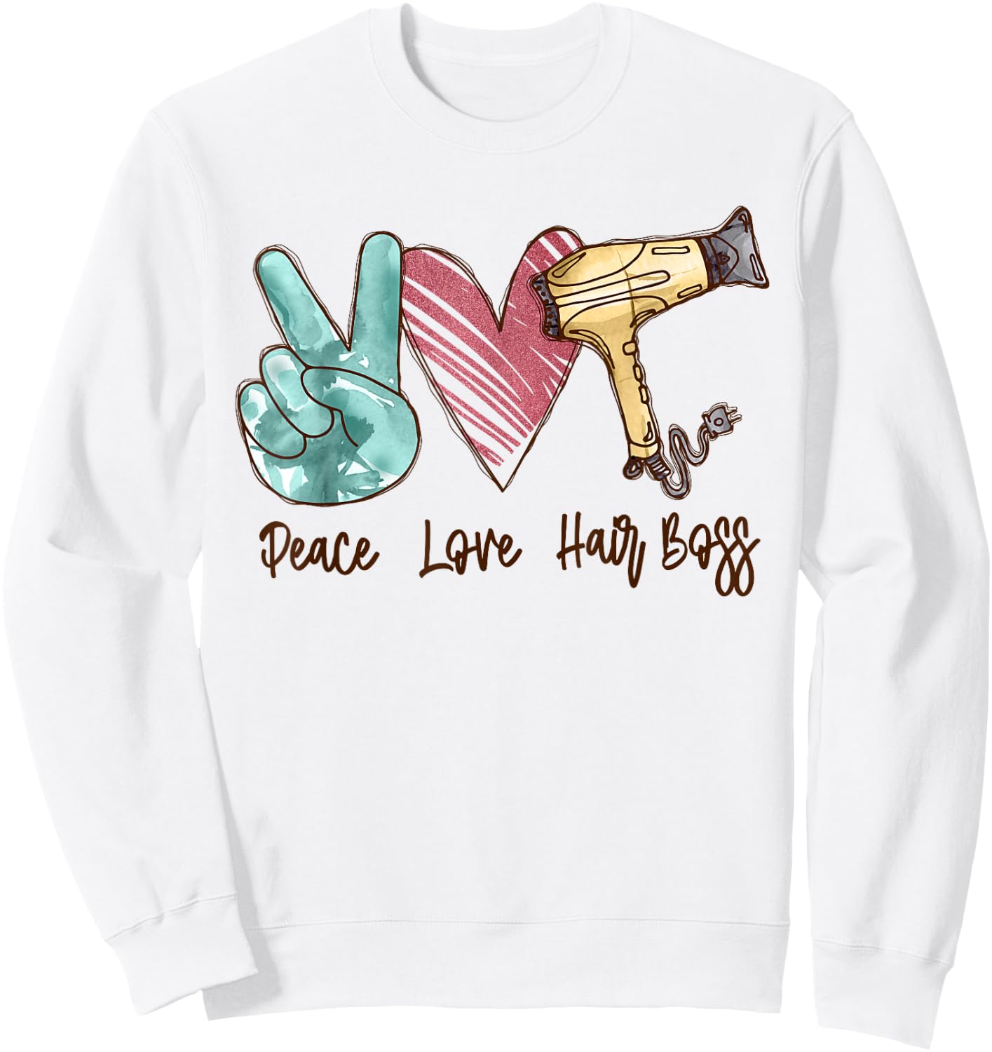 Funny Hair Hustler Hairdresser Salon & Hairstylist Stylist Sweatshirt - Sweatshirt | White