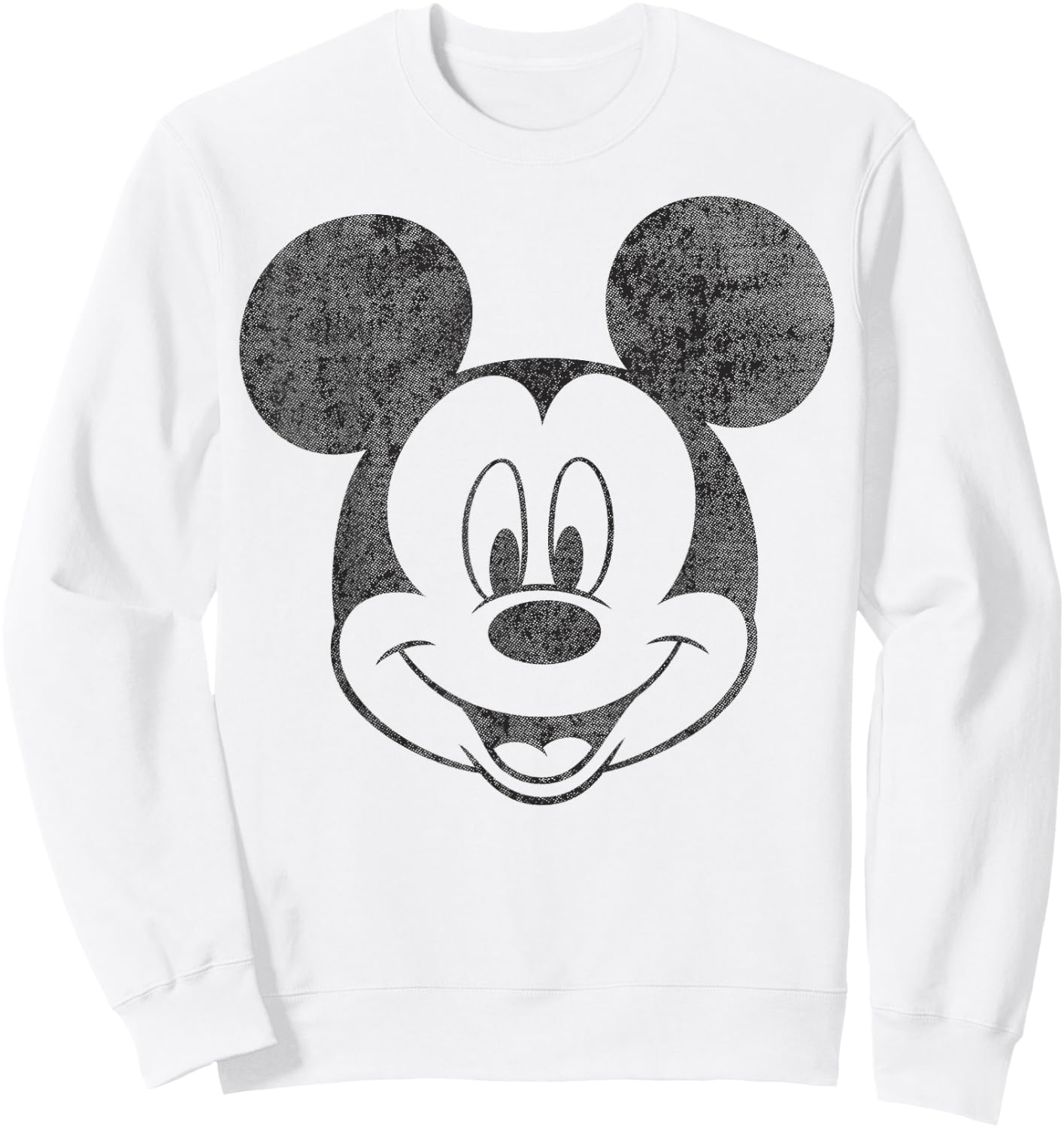 Disney Mickey and Friends Mickey Mouse Simple Big Face Sweatshirt - Sweatshirt | White