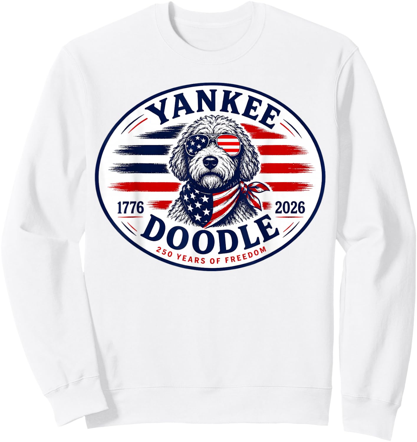 Yankee Doodle Dog 4th of July Sweatshirt - Sweatshirt | White