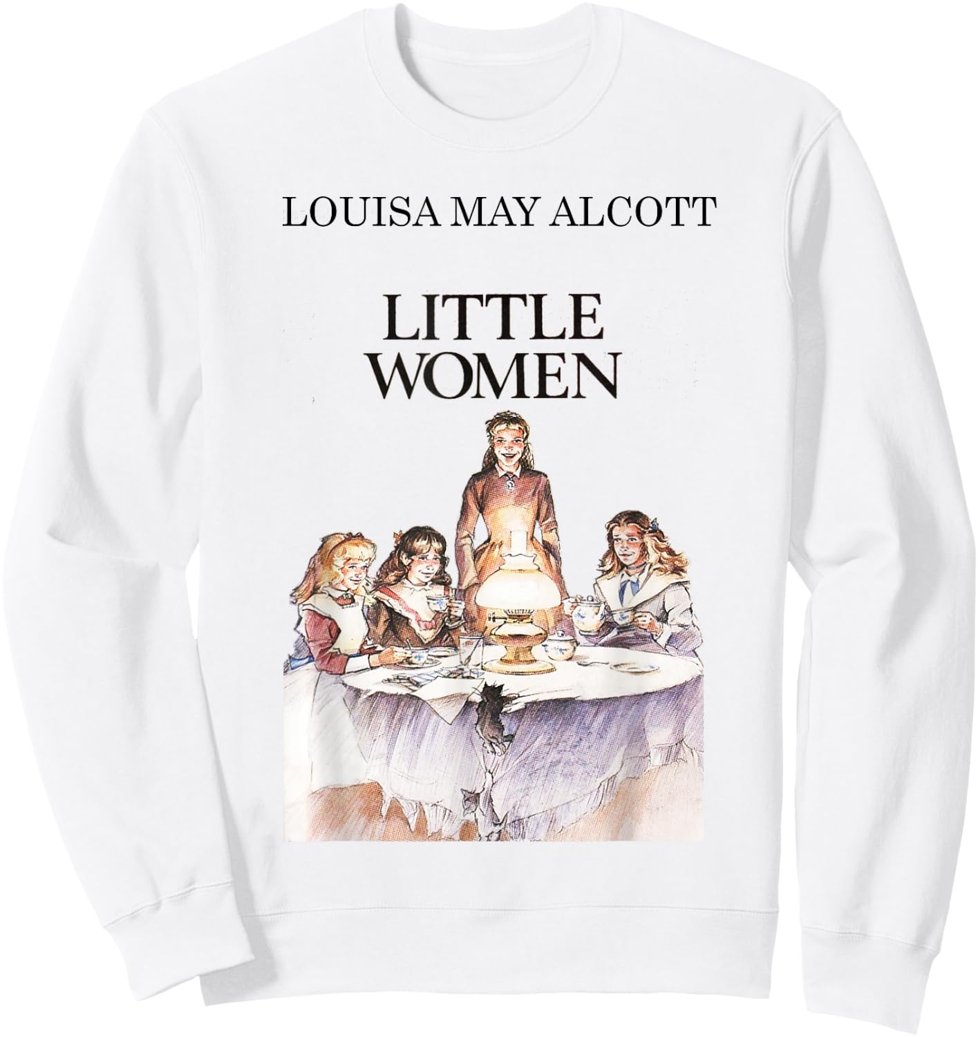 Little Women Louisa May Alcott Vintage Book Cover Sweatshirt - Sweatshirt | White