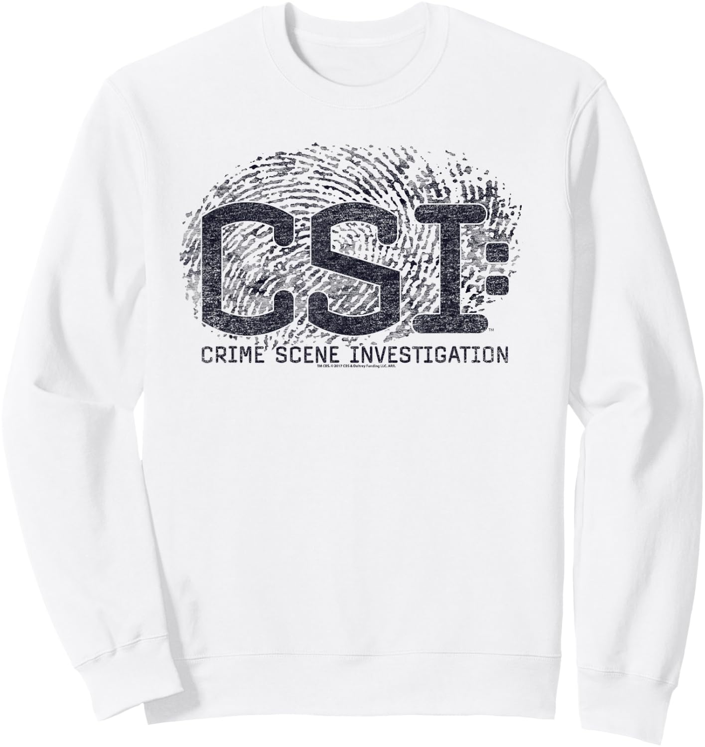 CSI Distressed Logo Sweatshirt - Sweatshirt | White
