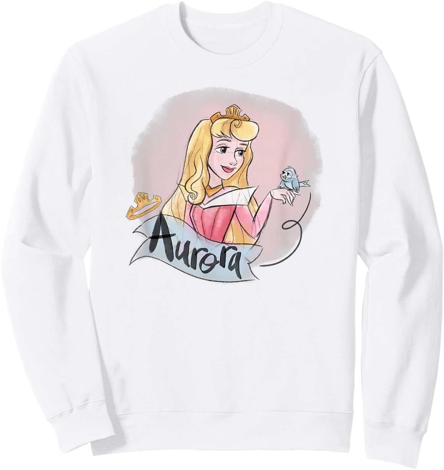 Disney Sleeping Beauty Princess Aurora in Pink Dress Sweatshirt - Sweatshirt | White