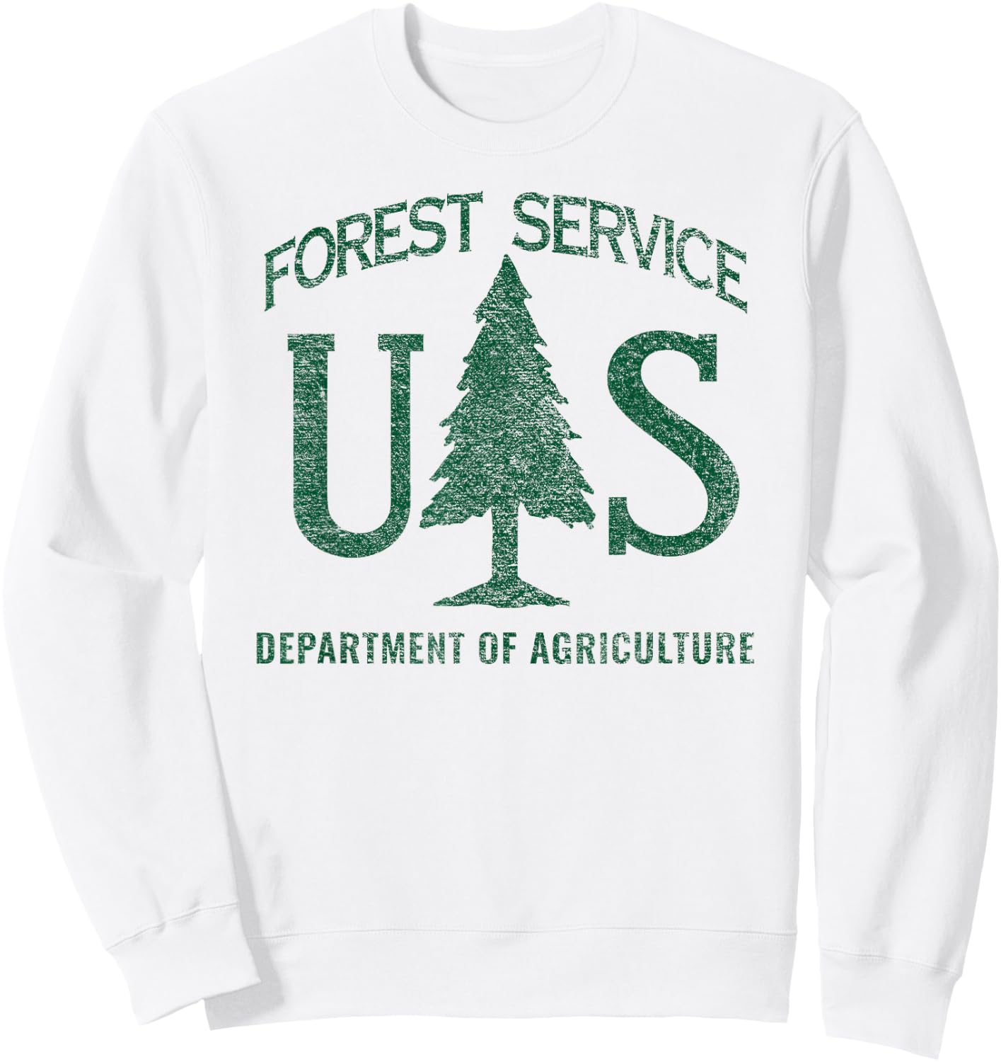 US Forest Service (Distressed Green) Sweatshirt - Sweatshirt | White