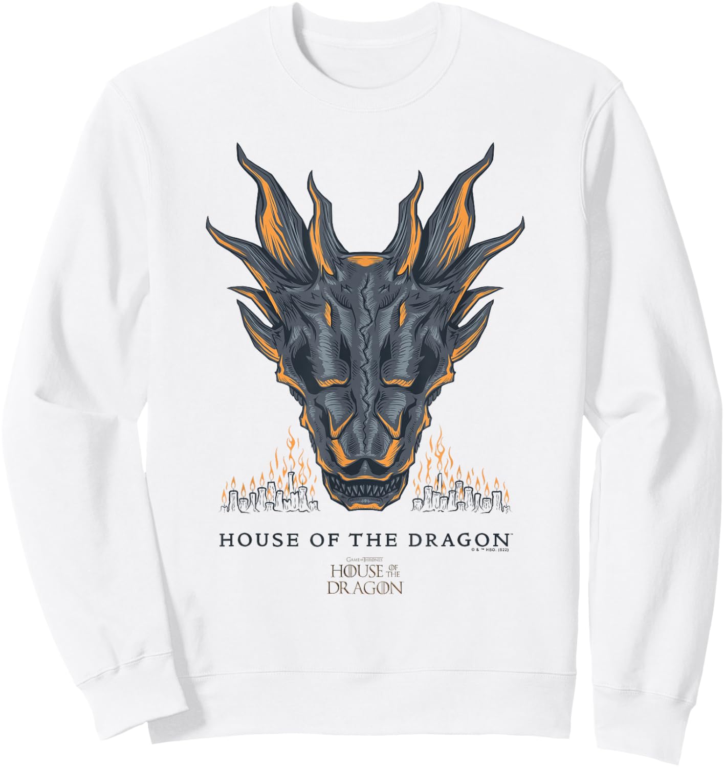 House of the Dragon Skull City Fire Sweatshirt - Sweatshirt | White