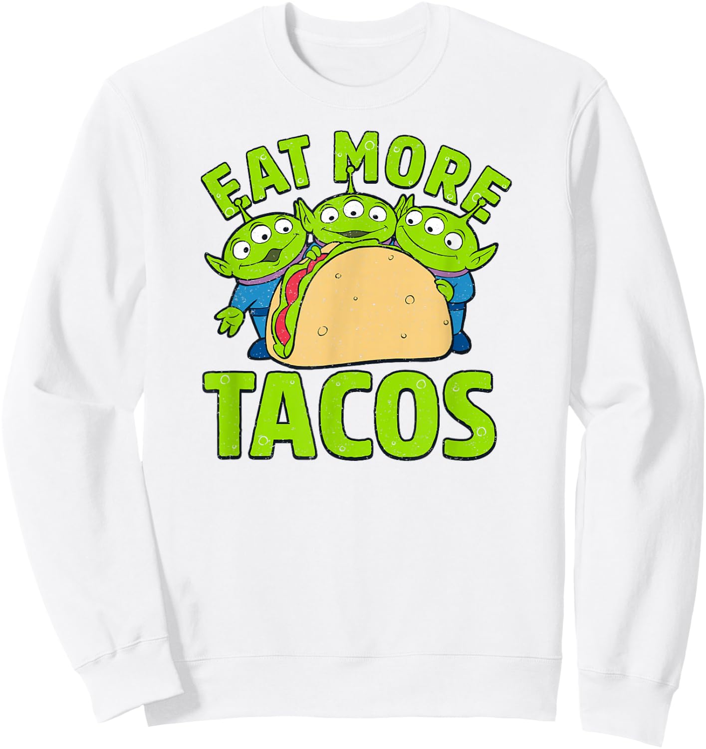 Disney Pixar Toy Story Aliens Eat More Tacos Sweatshirt - Sweatshirt | White