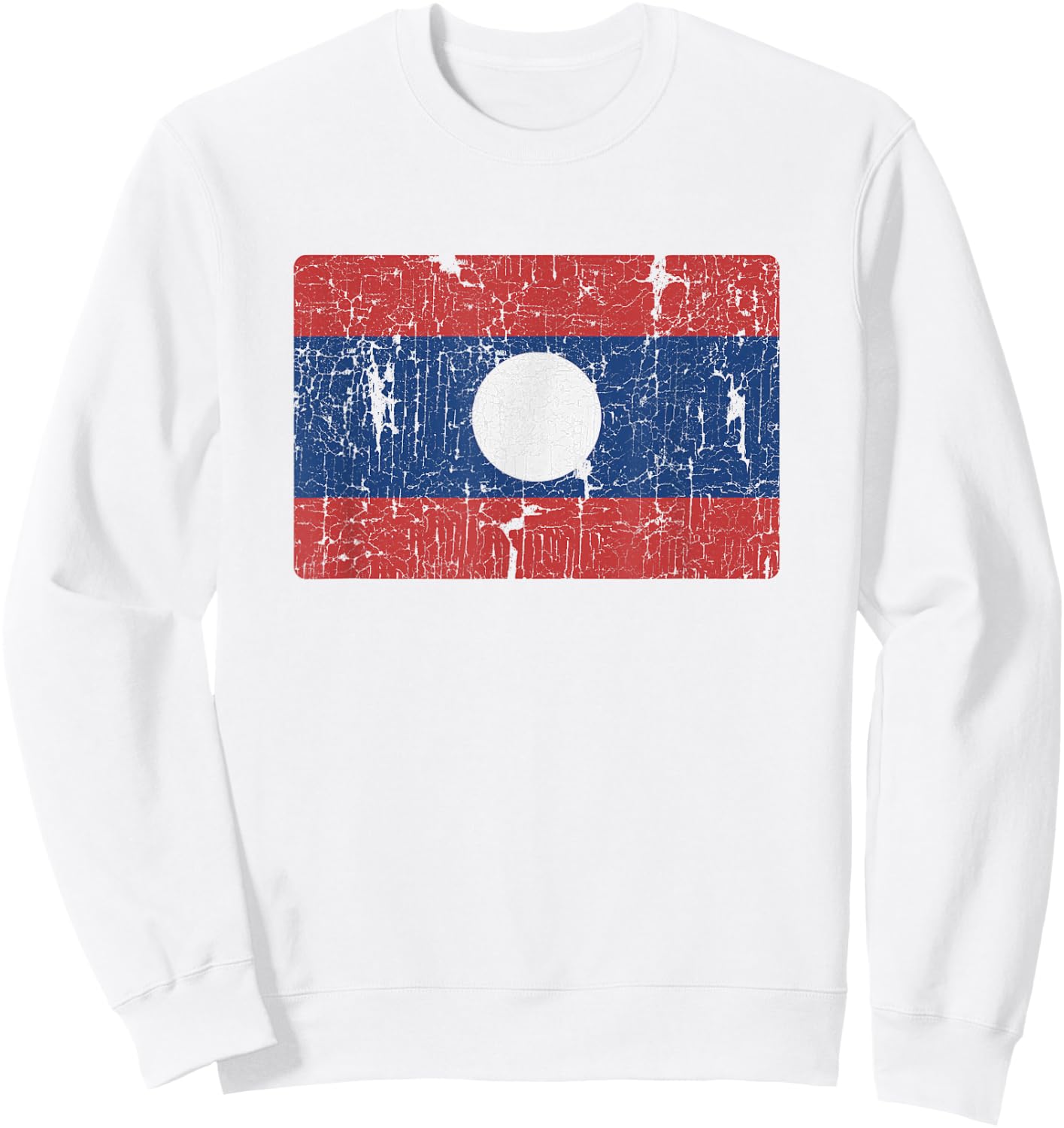 Vintage Laotian Flag of Laos Souvenir Men Women Kids Sweatshirt - Sweatshirt | White
