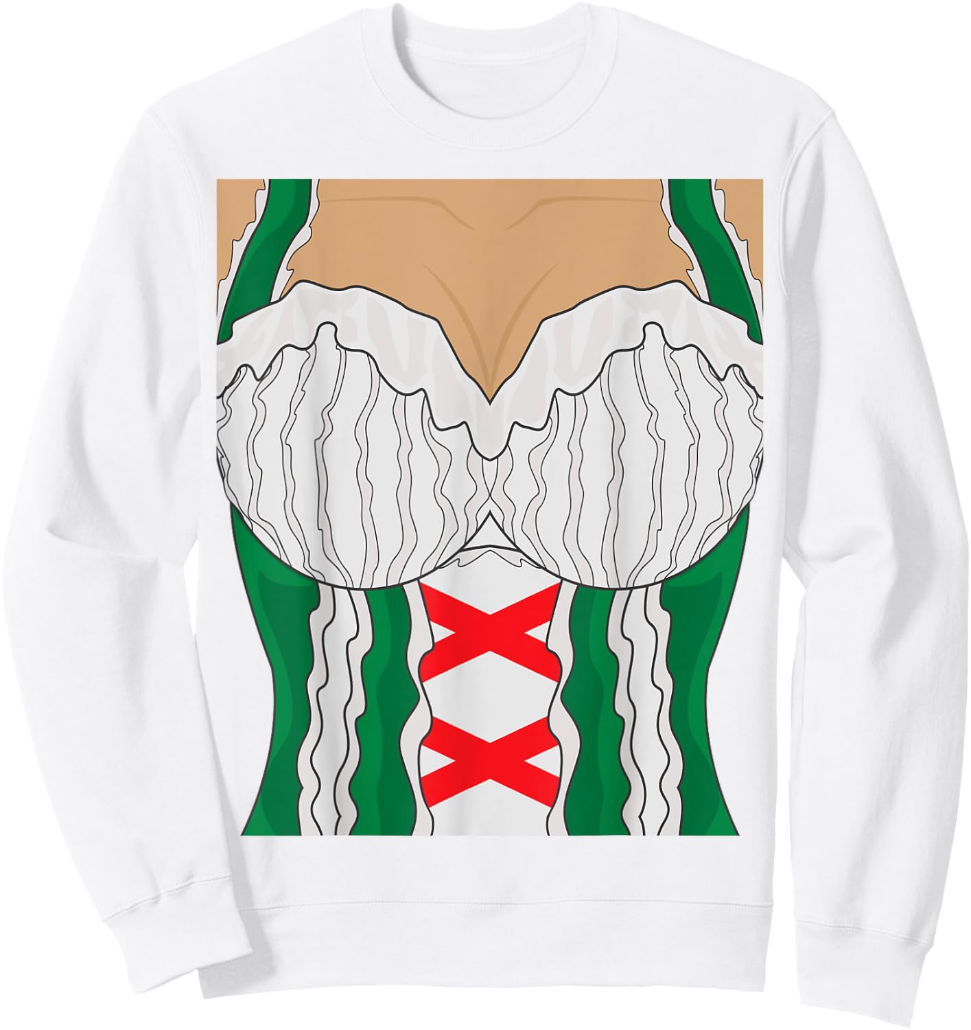 Oktoberfest Bavarian Dirndl Dress with Cleavage Sweatshirt - Sweatshirt | White