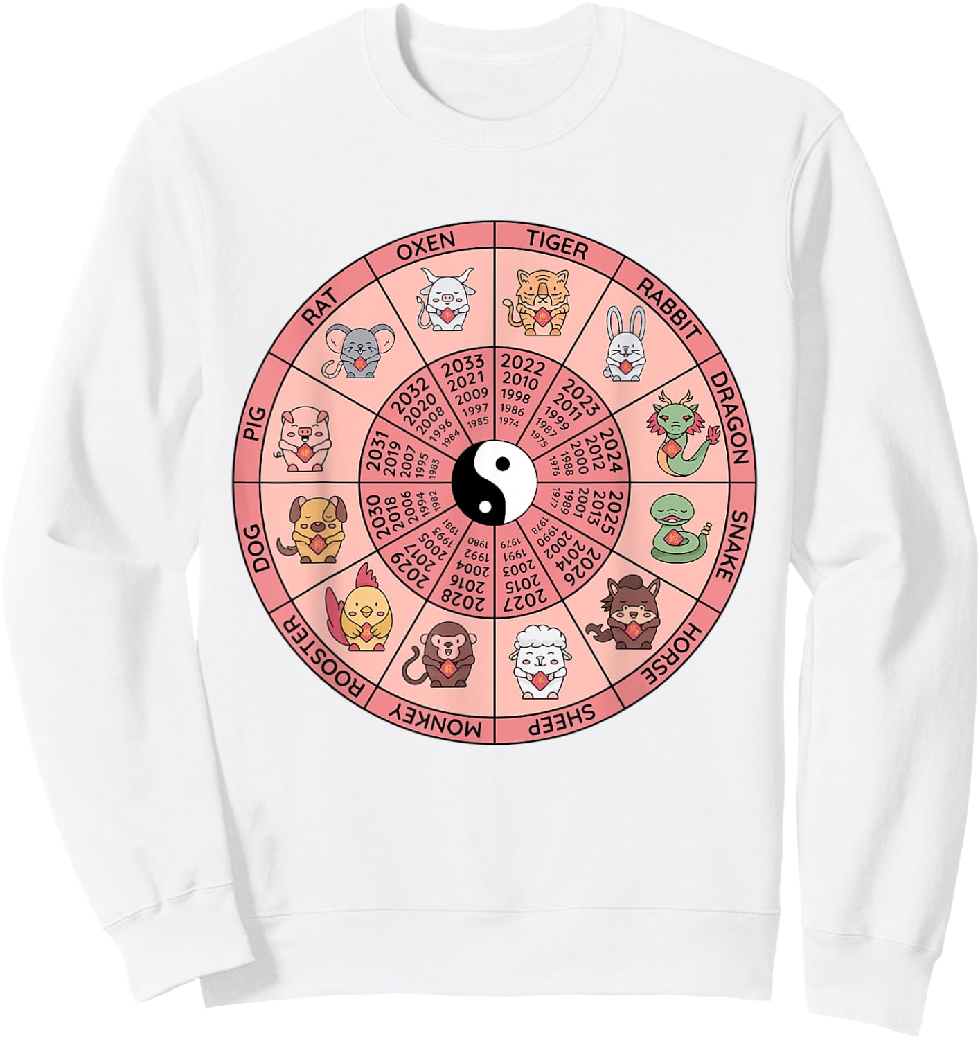 Chinese New Year Zodiac Animals Sweatshirt - Sweatshirt | White