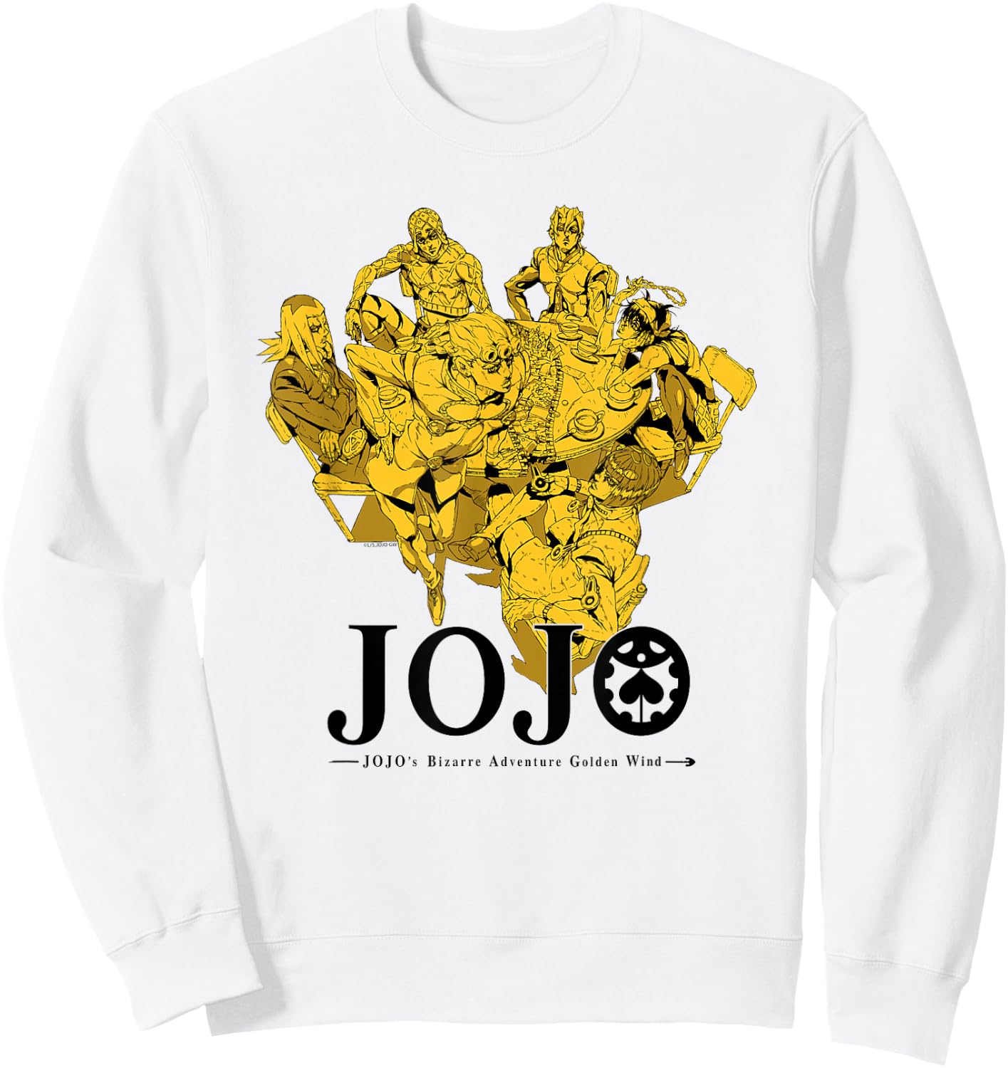 JoJo's Bizarre Adventure Golden Wind Bruno's Gang Gold Anime Sweatshirt - Sweatshirt | White