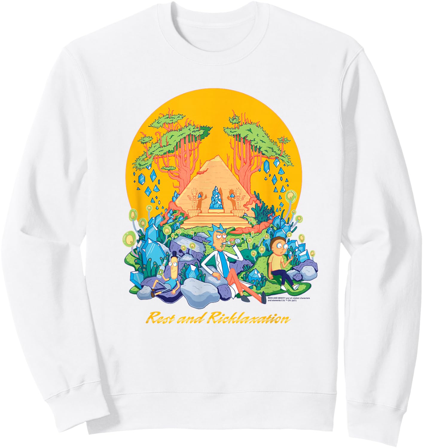 Rick and Morty Rest and Ricklaxation Sweatshirt - Sweatshirt | White