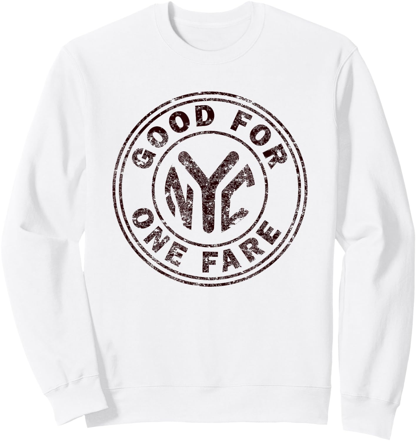 NYC Subway NY New York Subway Retro Vintage Token Sweatshirt - Sweatshirt | White