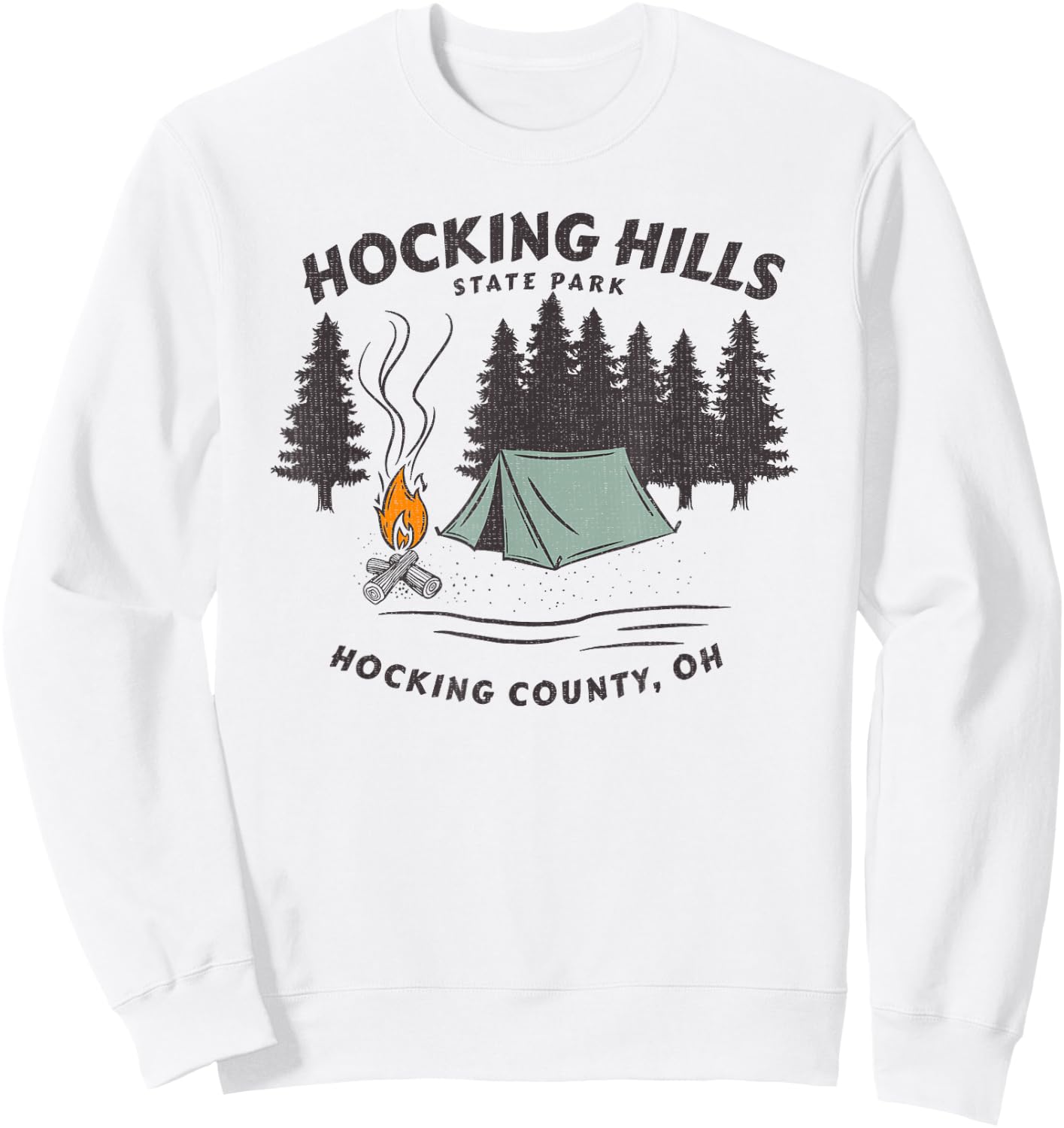 Retro Hocking Hills State Park Souvenir Sweatshirt - Sweatshirt | White