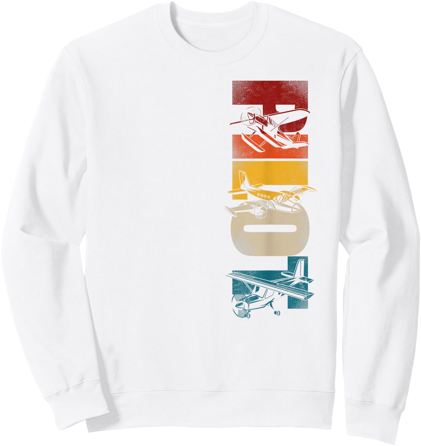 Airplane Pilot Vintage Retro Pilot Sweatshirt - Sweatshirt | White