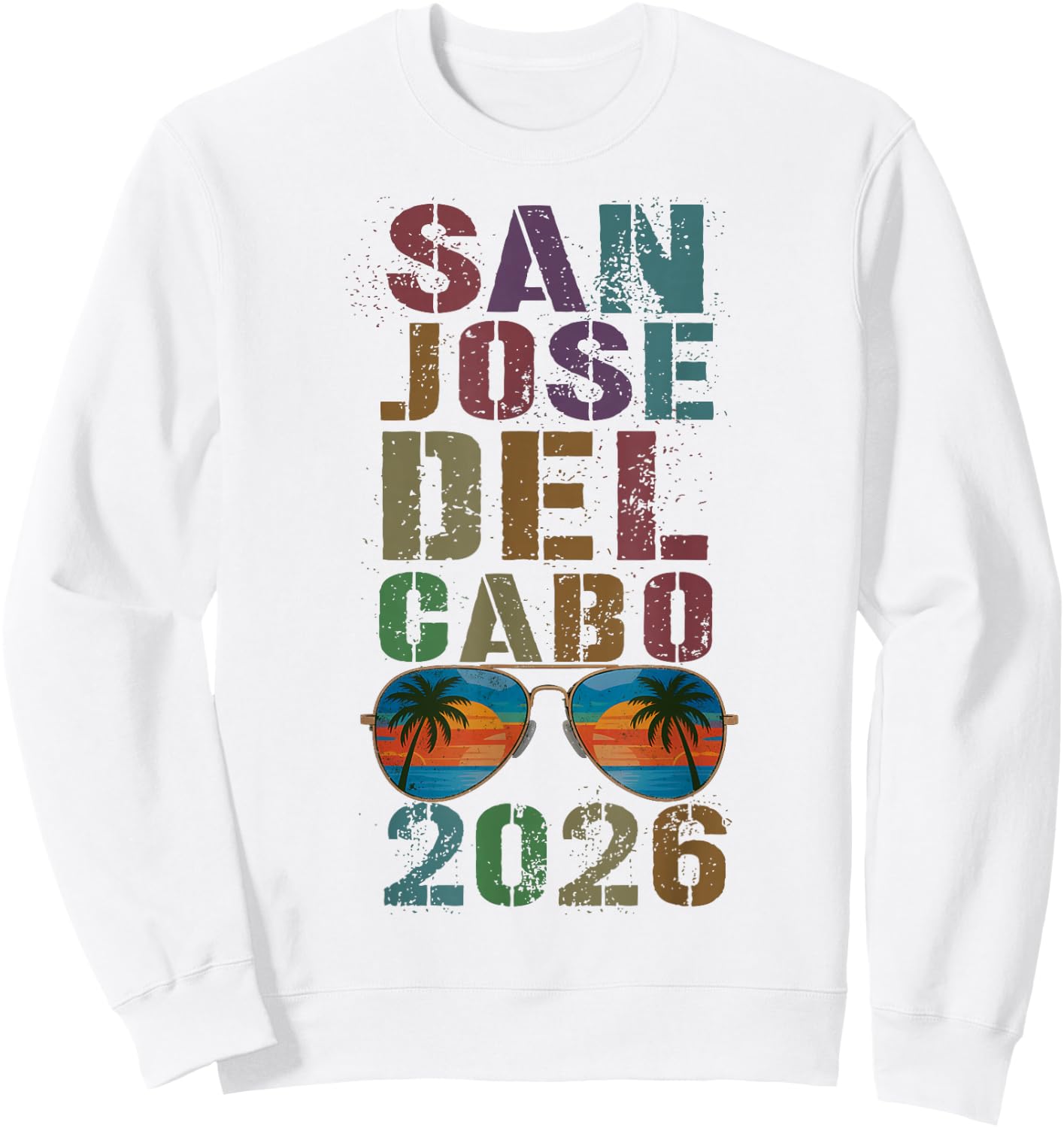 Retro SAN Jose DEL Cabo 2026 Girls Vacation Surfing Trip Sweatshirt - Sweatshirt | White
