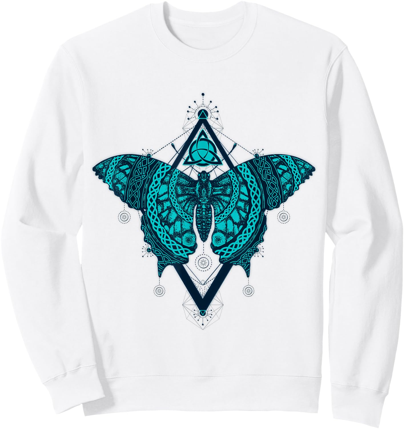 Celtic Knot Butterfly Charmed Tribal Triquetra Sweatshirt - Sweatshirt | White