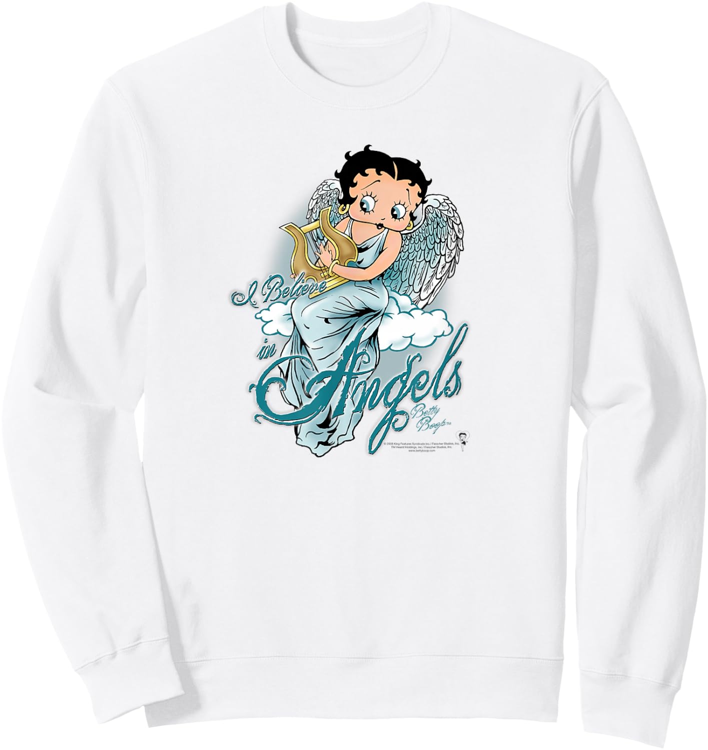 Betty Boop I Believe in Angels Sweatshirt - Sweatshirt | White