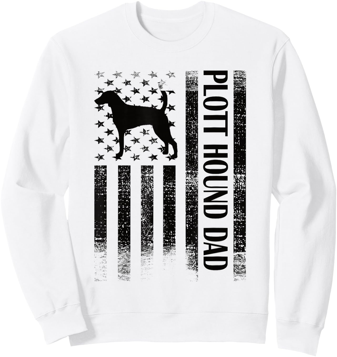 Plott Hound Dad US Flag Plott Hound Owner Sweatshirt - Sweatshirt | White