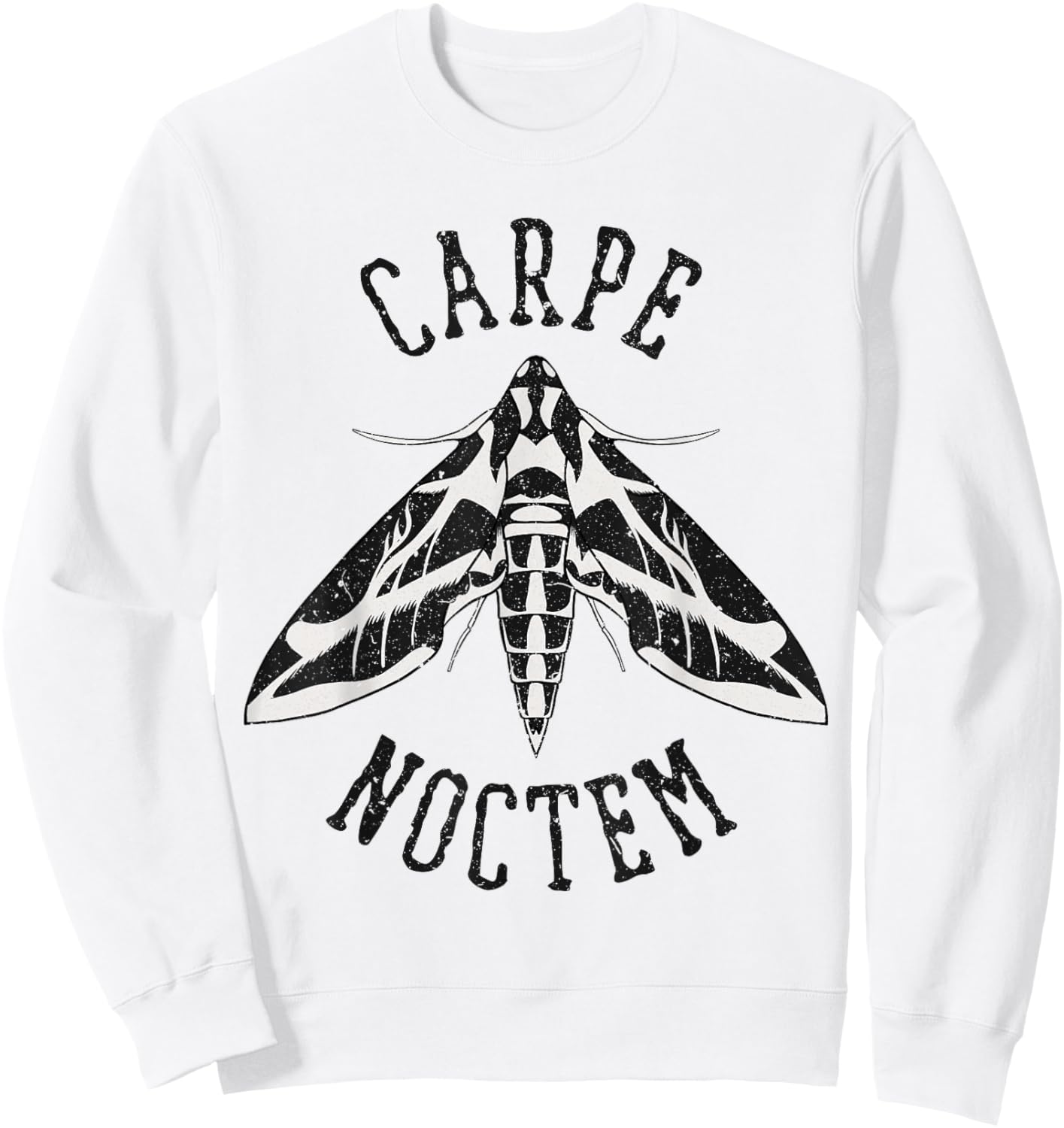 Carpe Noctem (Seize the Night) Moth Sweatshirt - Sweatshirt | White