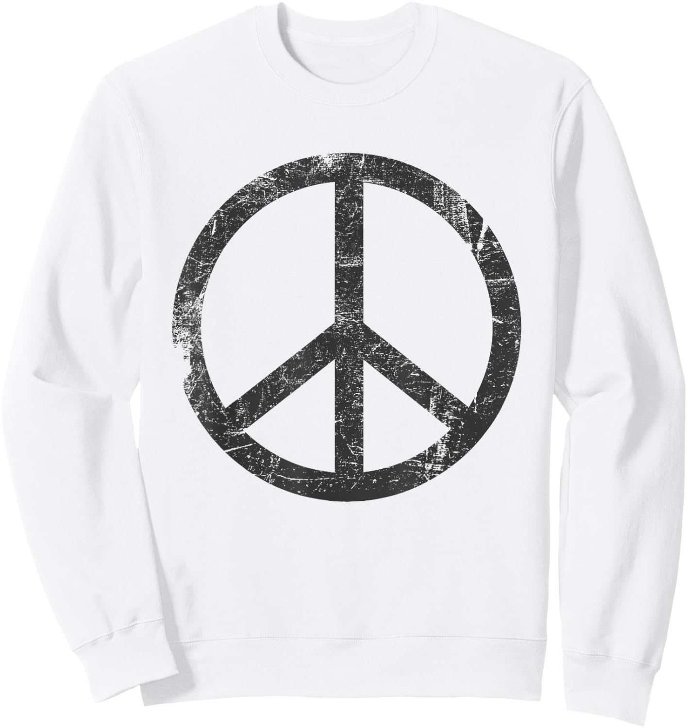 Retro Vintage Design Peace Sign Sweatshirt - Sweatshirt | White
