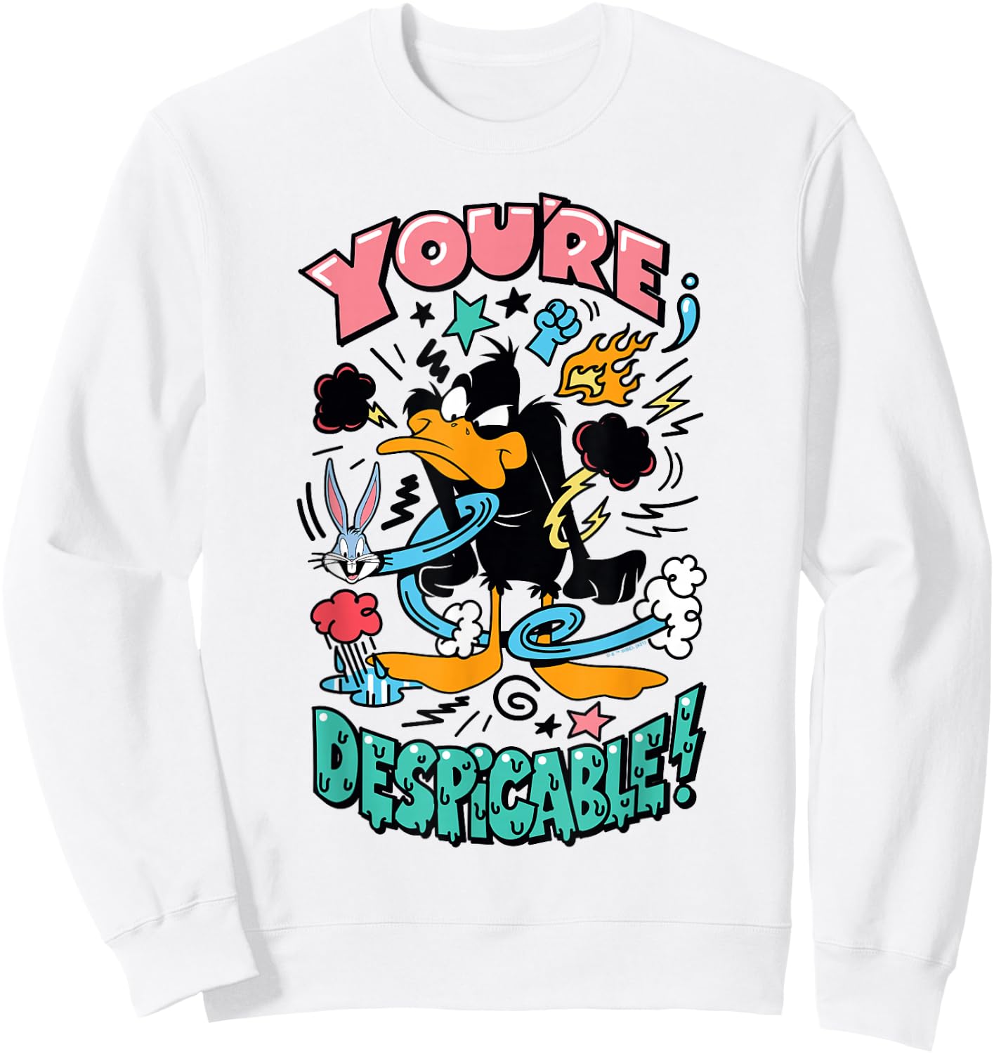 Looney Tunes Daffy Duck You're Despicable Sweatshirt - Sweatshirt | White