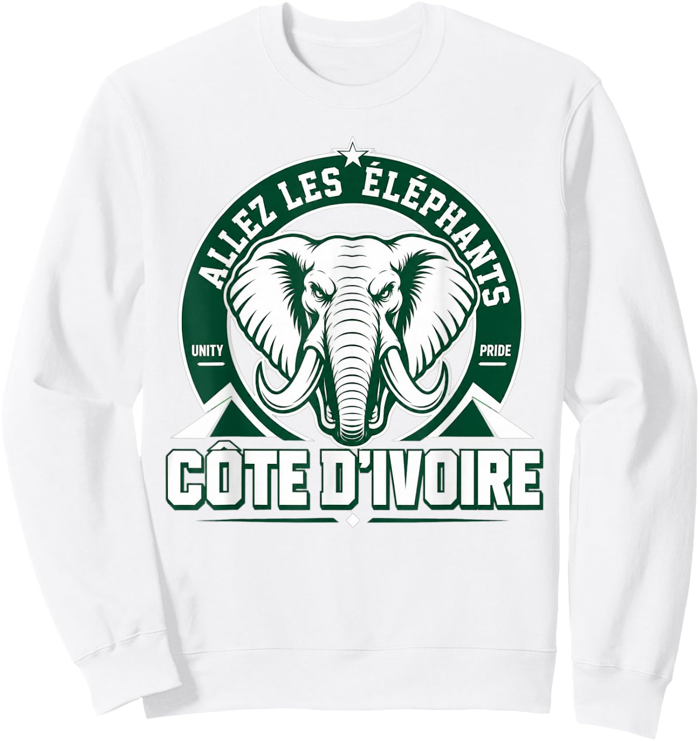 Ivory Coast Pride Cote D'Ivoire Heritage Elephant Flag Sweatshirt - Sweatshirt | White