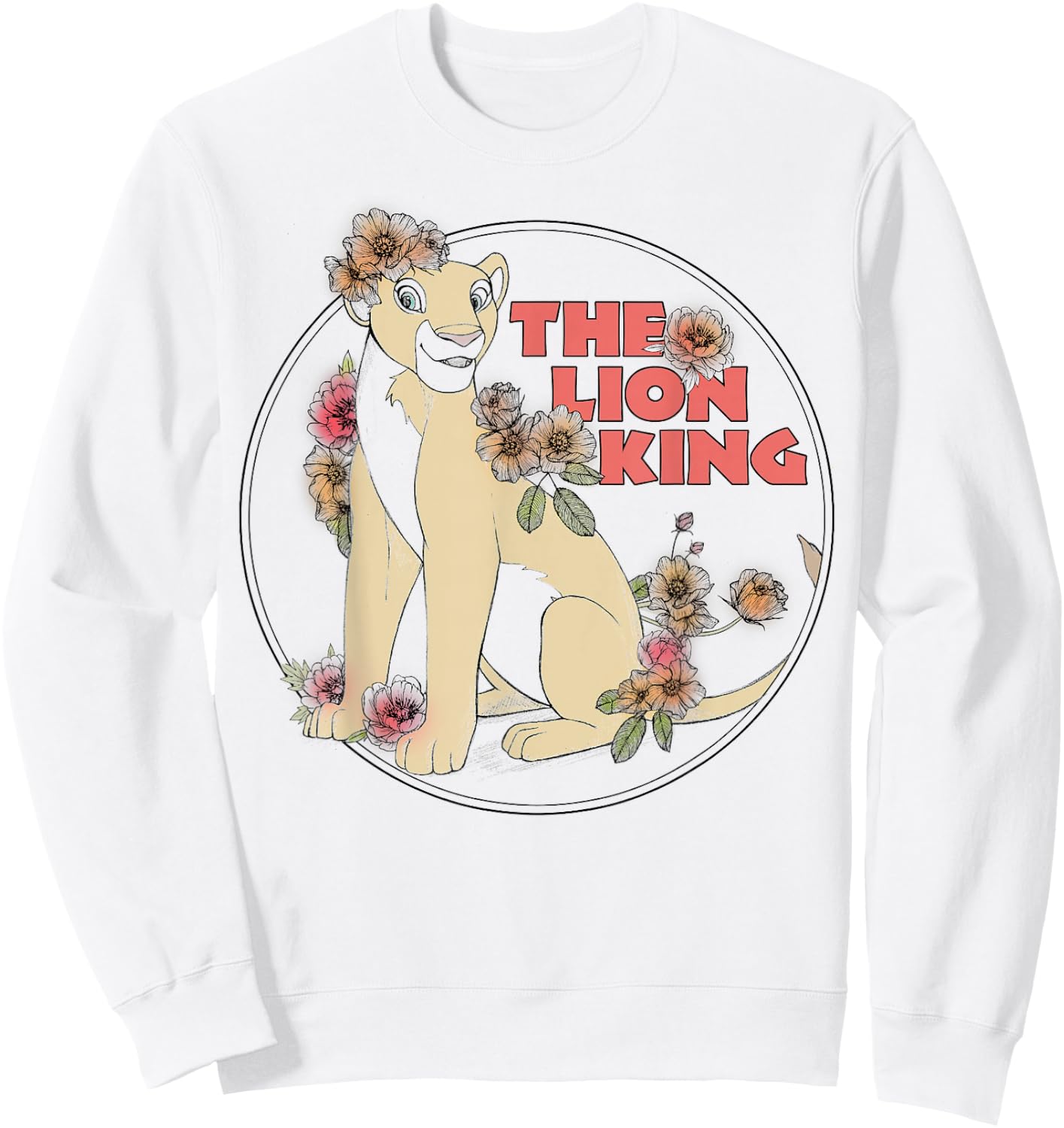 Disney Lion King Nala Covered In Flowers Logo Sweatshirt - Sweatshirt | White