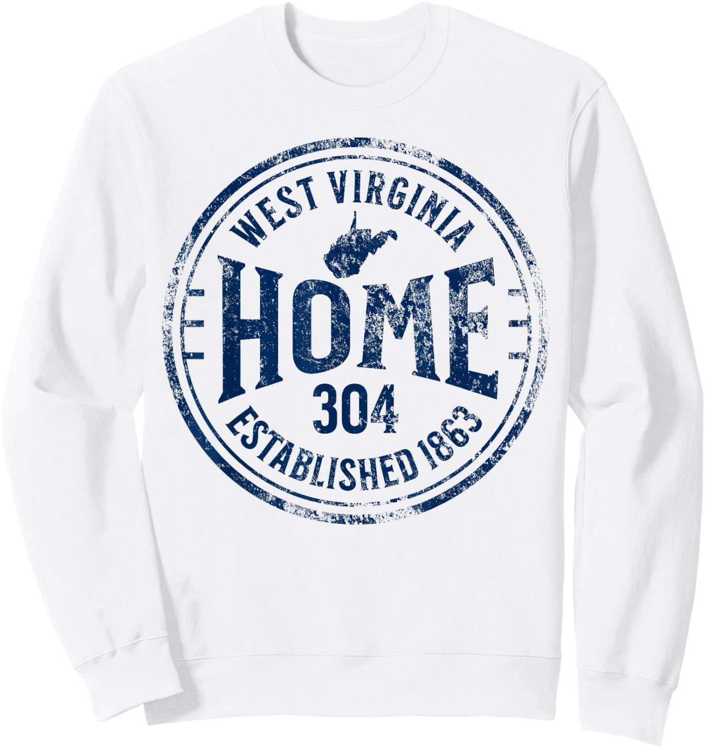 West Virginia Map 304 Home Vintage Sweatshirt - Sweatshirt | White