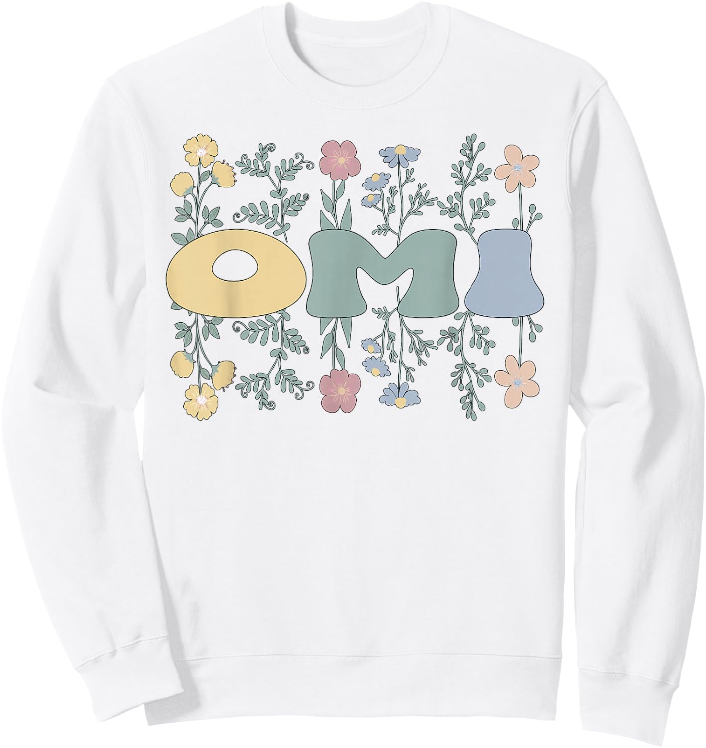 Groovy Omi Grandmother Flowers Omi Grandma Sweatshirt - Sweatshirt | White