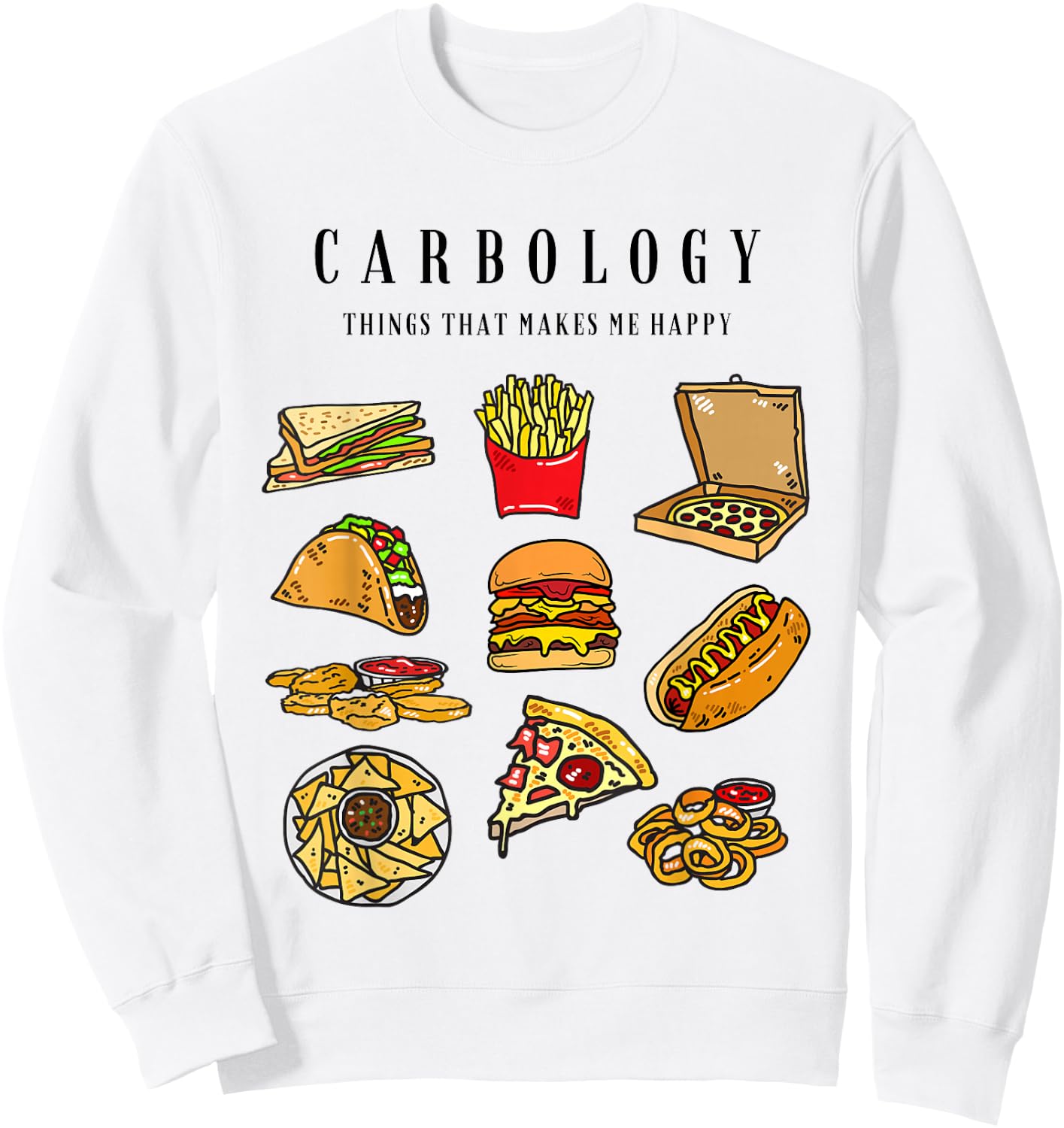 Carbology I love carbs funny vintage carbohydrates gift Sweatshirt - Sweatshirt | White