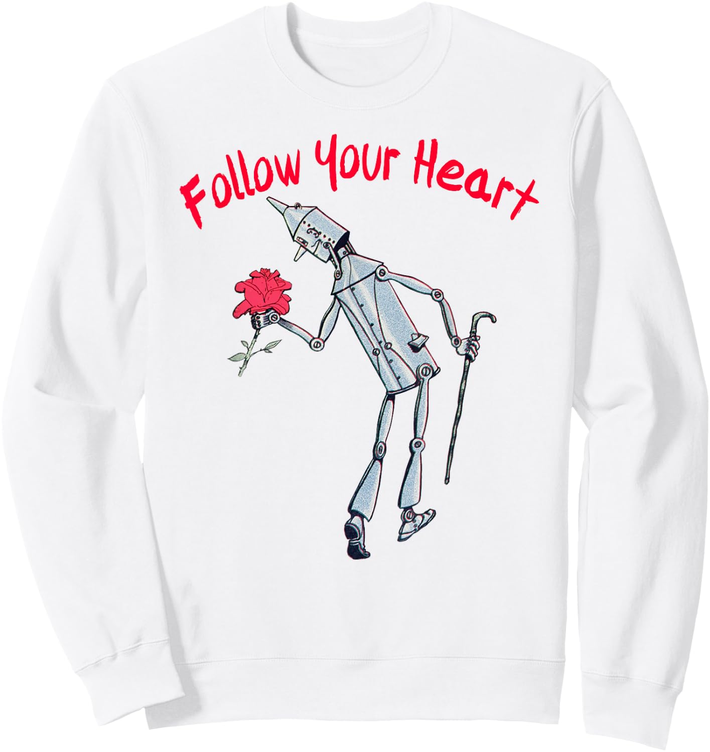 Wizard of OZ Collectors Society Tin Man Heart Shirt - Oz Character - Silver, Small, Classic Fit, Short Sleeve, , , -Adults Sweatshirt - Sweatshirt | White
