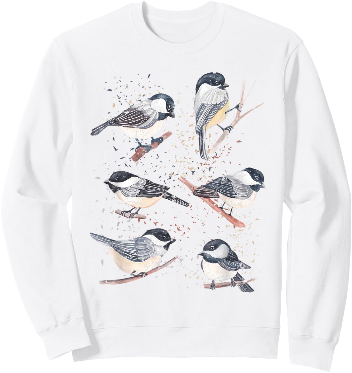 Bird Watching Birding Animal Nature Vintage Chickadee Sweatshirt - Sweatshirt | White