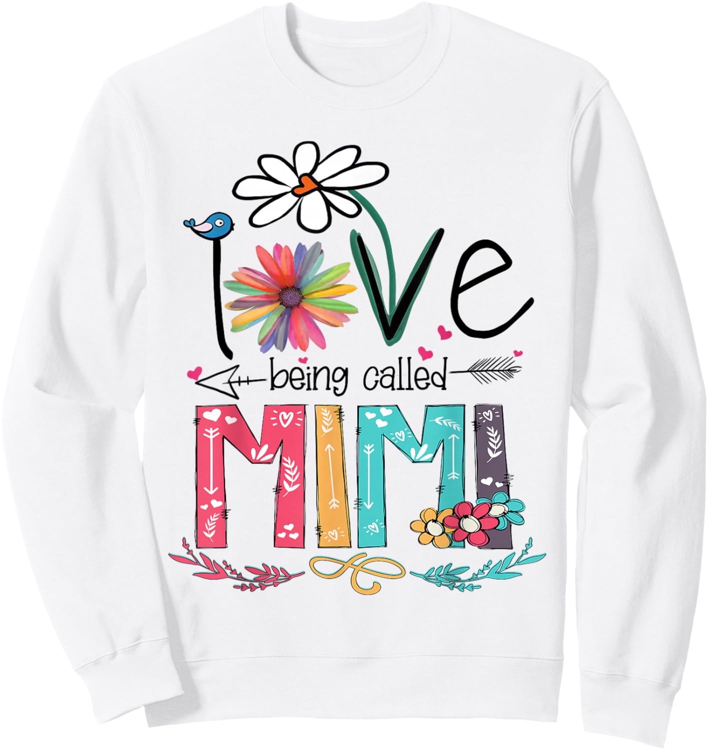 I Love Being Called Mimi Sunflower Shirt Sweatshirt - Sweatshirt | White