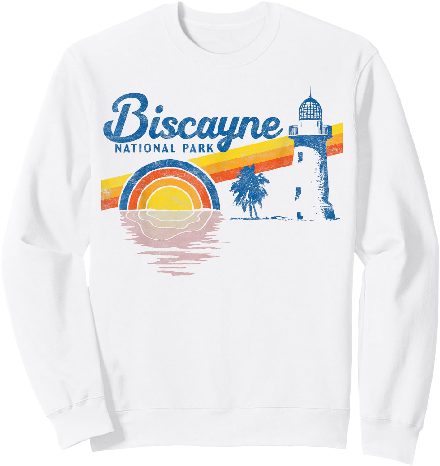 Vintage Biscayne National Park Retro 80's Sweatshirt - Sweatshirt | White