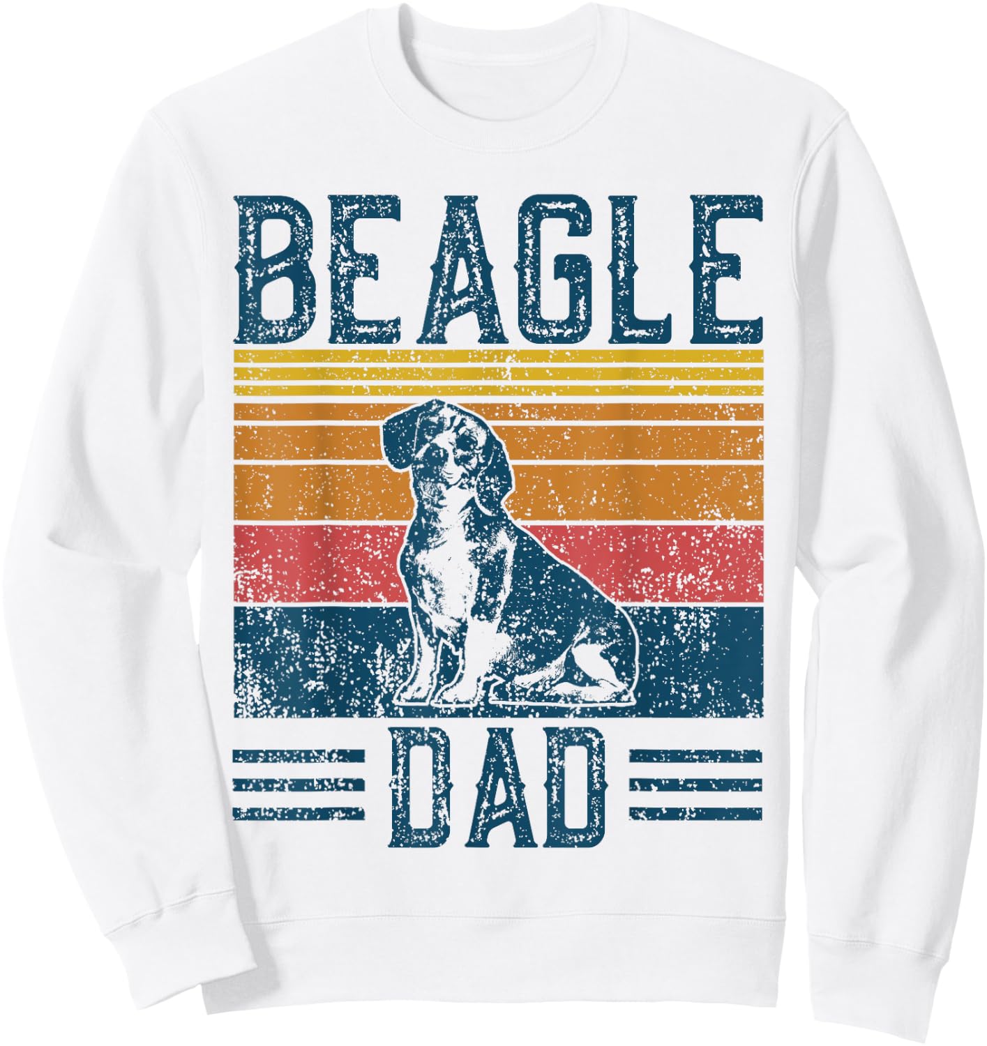 Dog Papa - Vintage Beagle Dad Women Sweatshirt - Sweatshirt | White